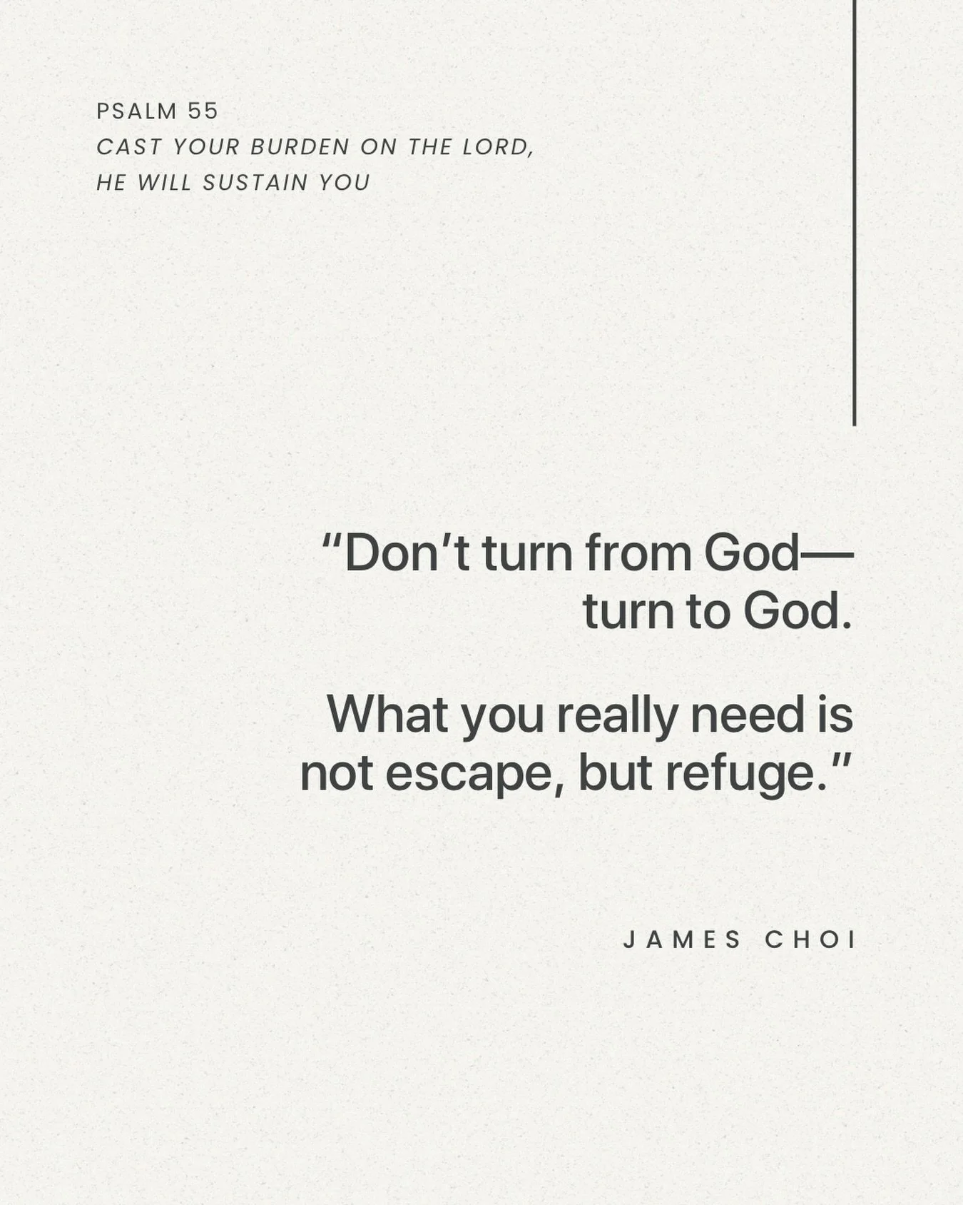 From Sunday&rsquo;s sermon &ldquo;Cast Your Burden on the Lord, He Will Sustain You&rdquo; on Psalm 55.

Listen to the full sermon on our website, Spotify, or Apple Podcasts.