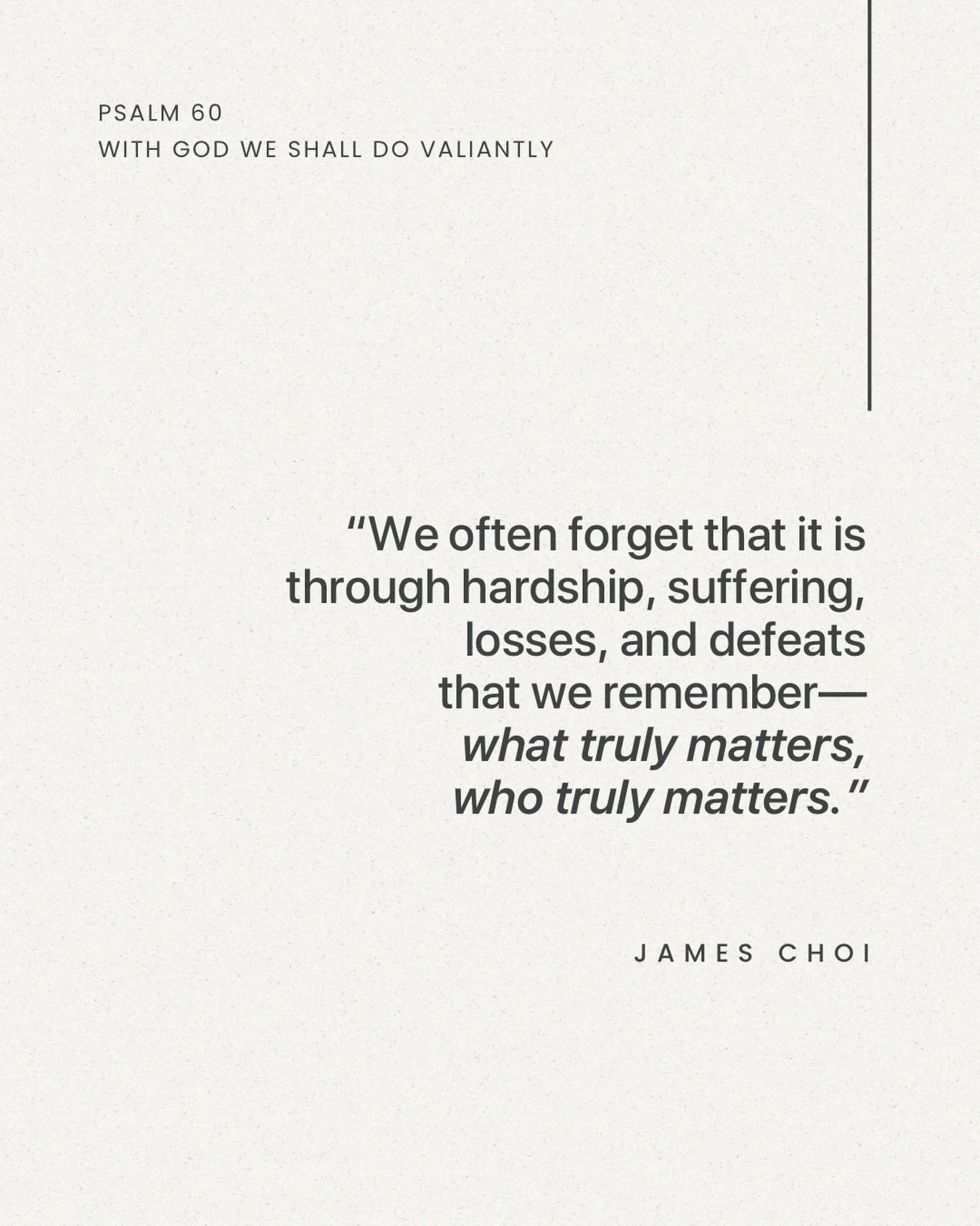 From Sunday&rsquo;s sermon &ldquo;With God We Shall Do Valiantly&rdquo; on Psalm 60.

Listen to the full sermon on our website, Spotify, or Apple Podcasts.