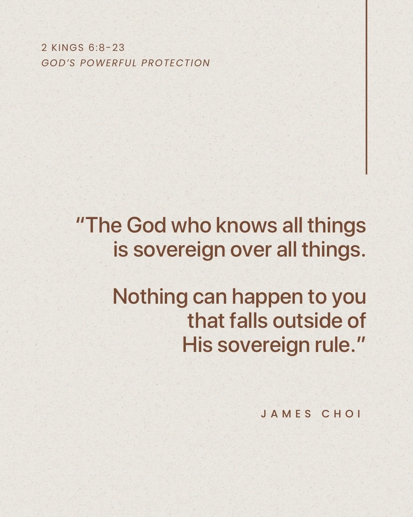 From Sunday&rsquo;s sermon &ldquo;God&rsquo;s Powerful Protection&rdquo; on 2 Kings 6:8-23.

Listen to the full sermon on our website, Spotify, or Apple Podcasts.