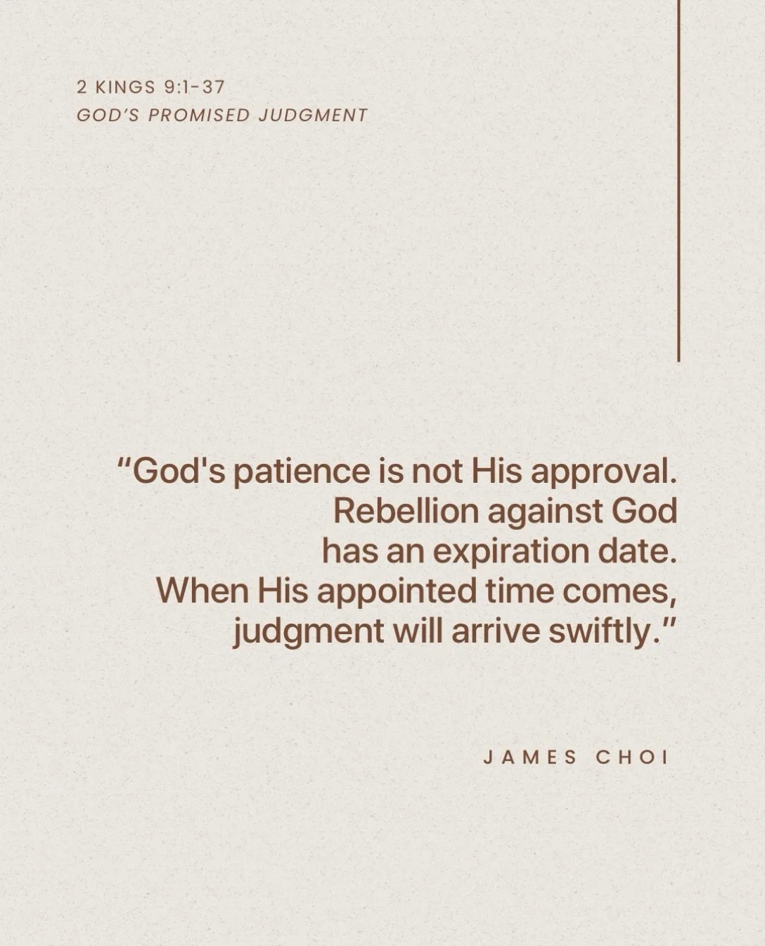 From Sunday&rsquo;s sermon &ldquo;God&rsquo;s Promised Judgment&rdquo; on 2 Kings 9:1-37.

Listen to the full sermon on our website, Spotify, or Apple Podcasts.