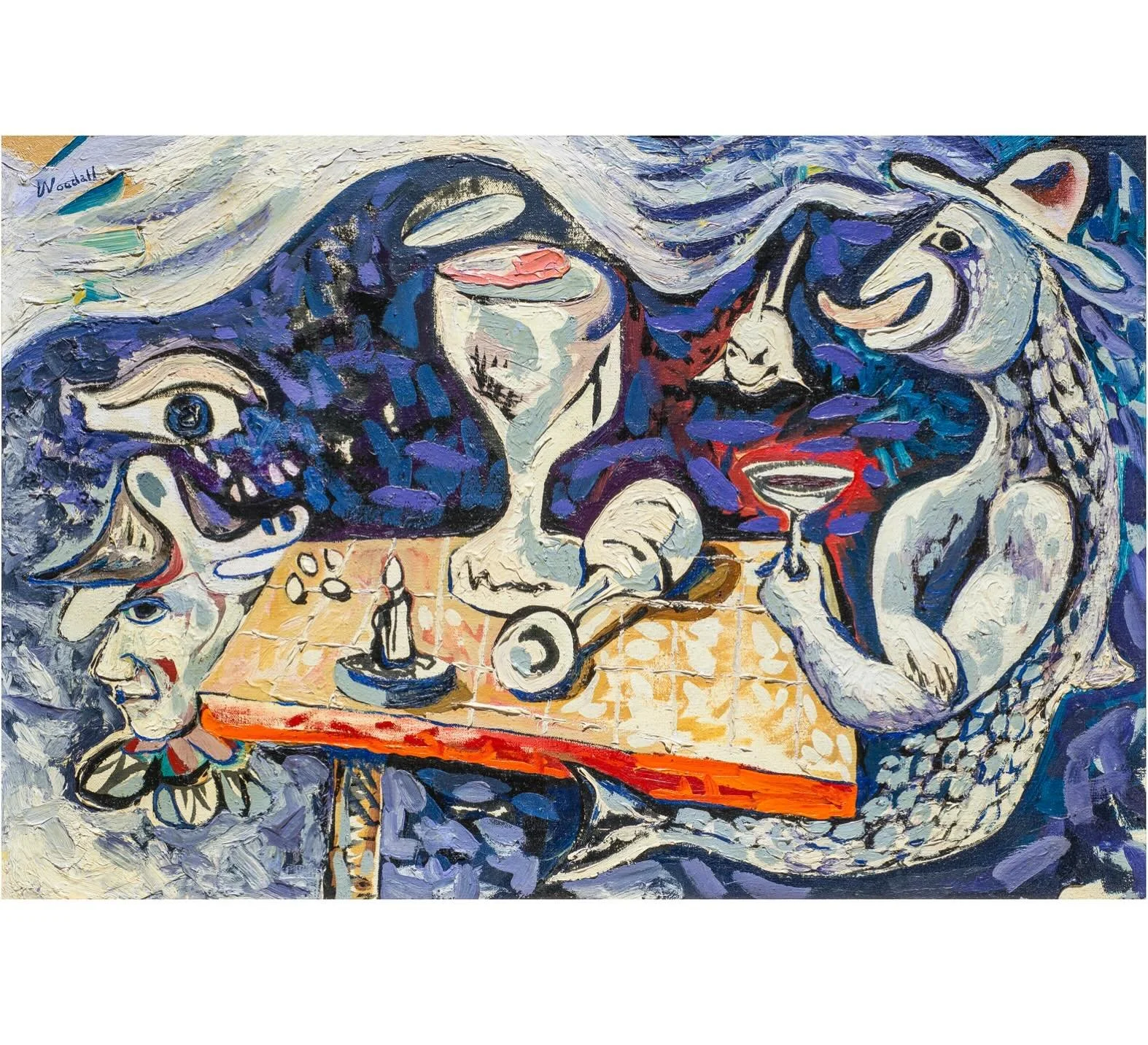 &ldquo;Study for the Tea Ceremony&rdquo;, George G. Woodall, 1980, oil on board, 20 x 29.5 in.

-

#art #georgegwoodall #oilpainting #fishpainting #woodallstudiogallery