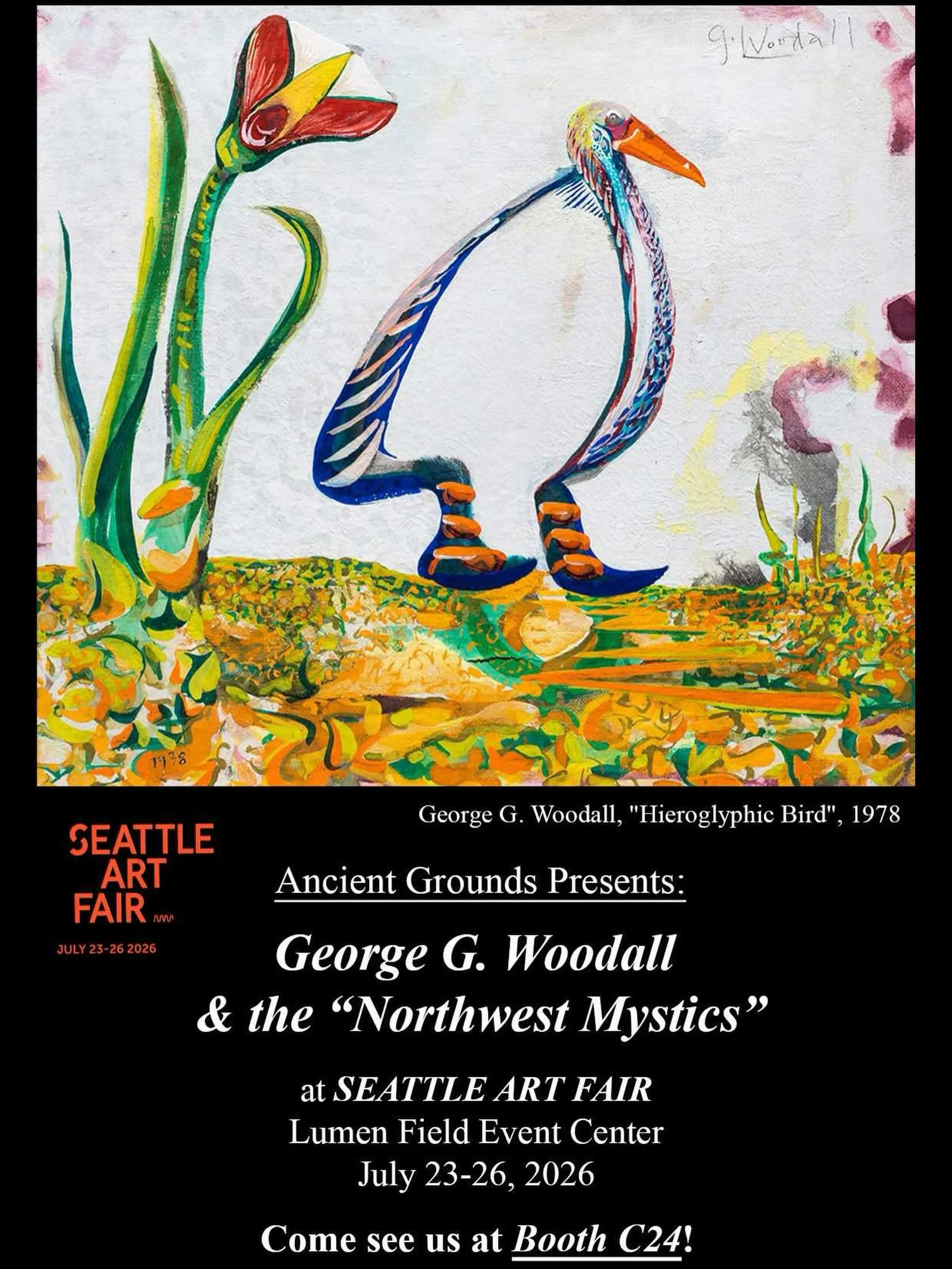 We are excited to announce that this year we are collaborating with Ancient Grounds Gallery and showing George G. Woodall&rsquo;s works at Seattle Art Fair 2026 along with a collection of works by the &ldquo;North West Mystics&rdquo; including those 