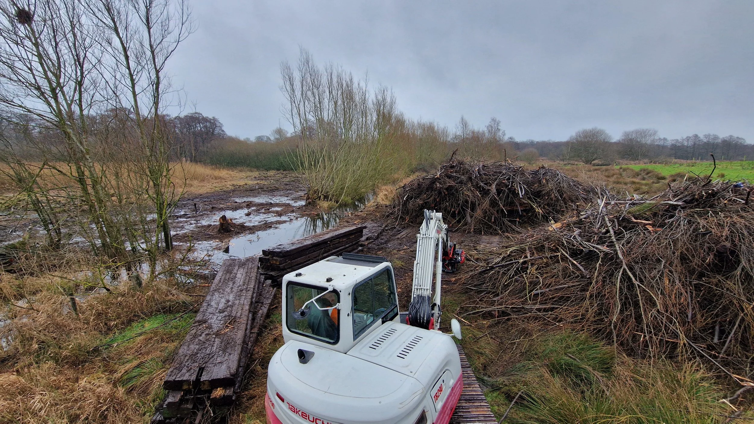 Peatland restoration work in the countryside