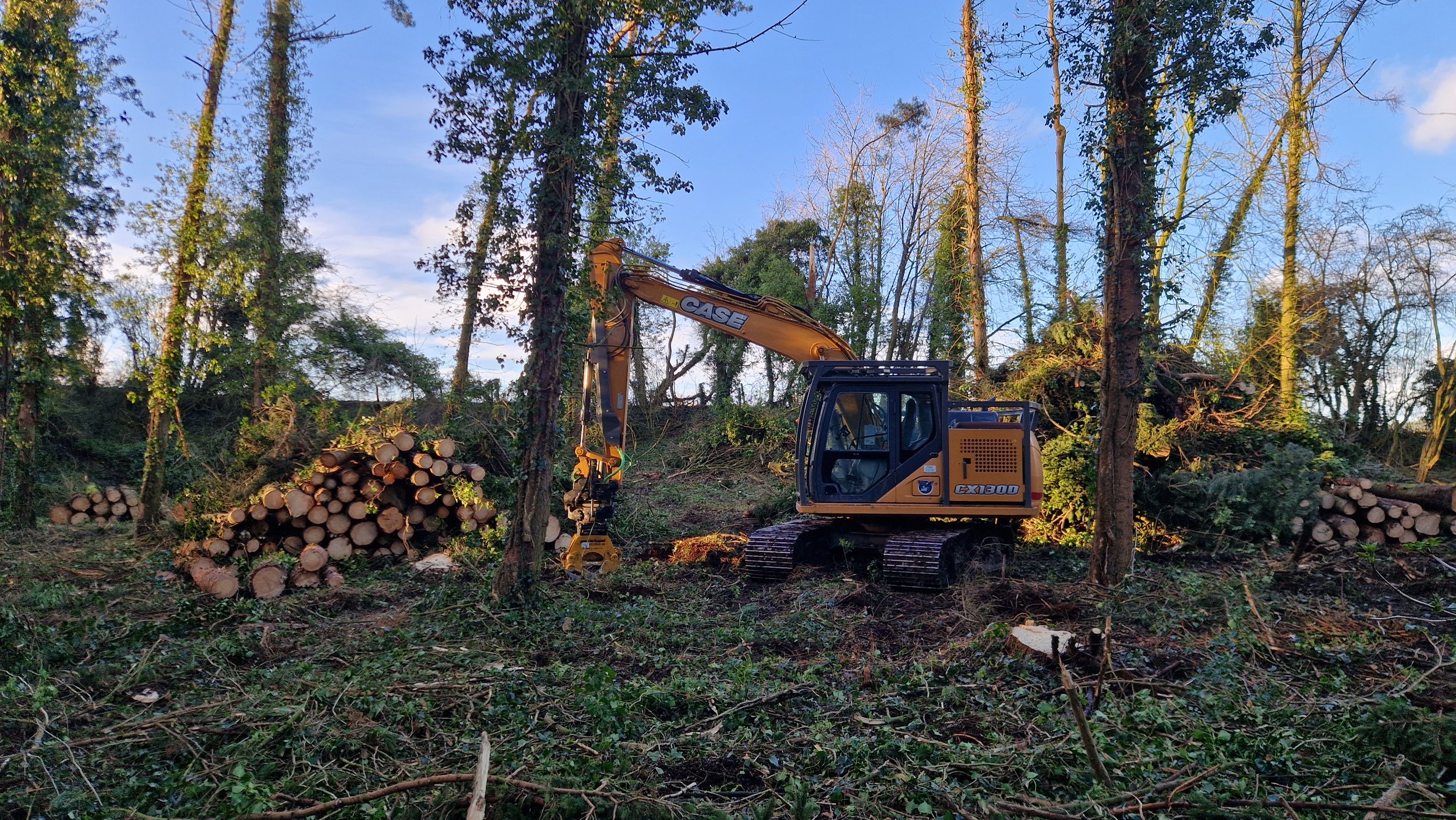 Specialist machinery completing rural site clearance