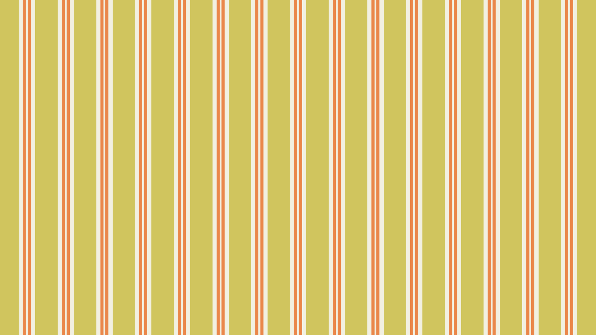 Yellow background with vertical orange, red, white, and light brown stripes.