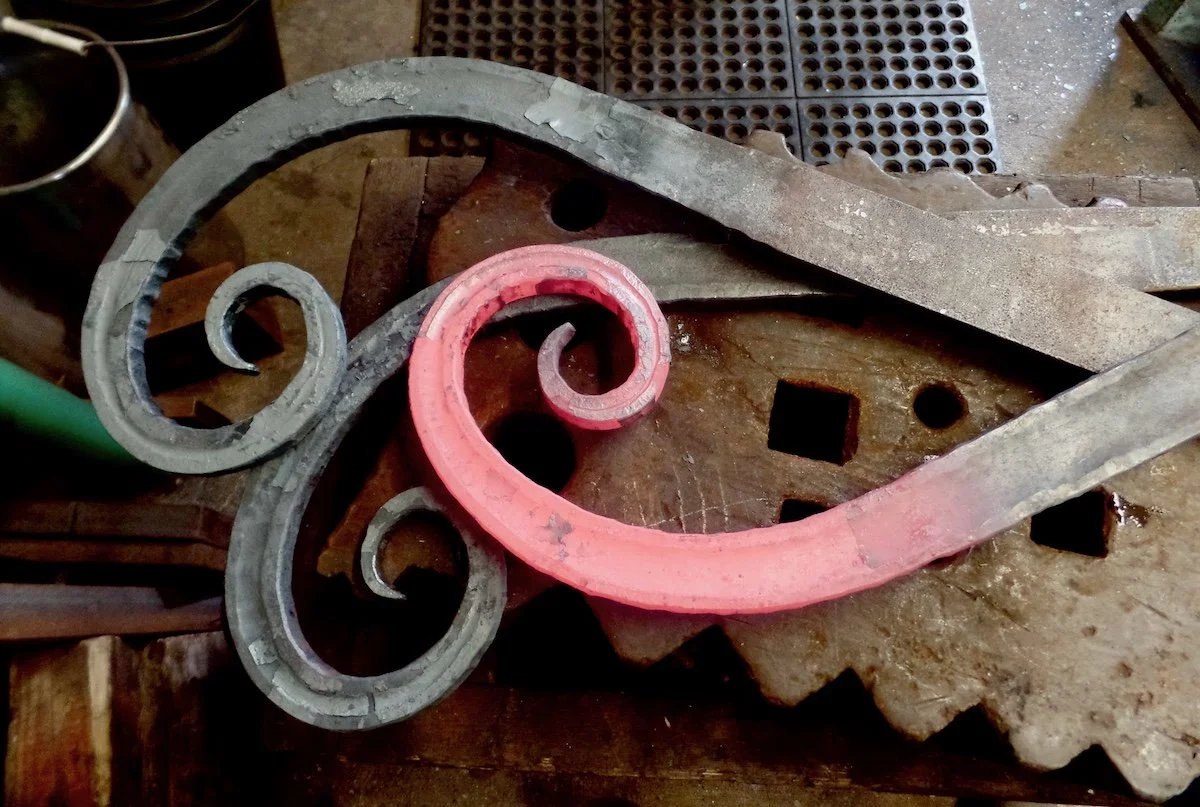 Hot forged iron scrolls
