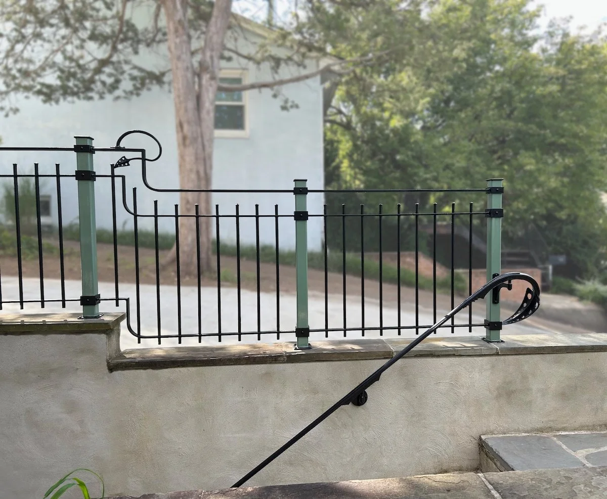 Forged iron steampunk railing and handrail