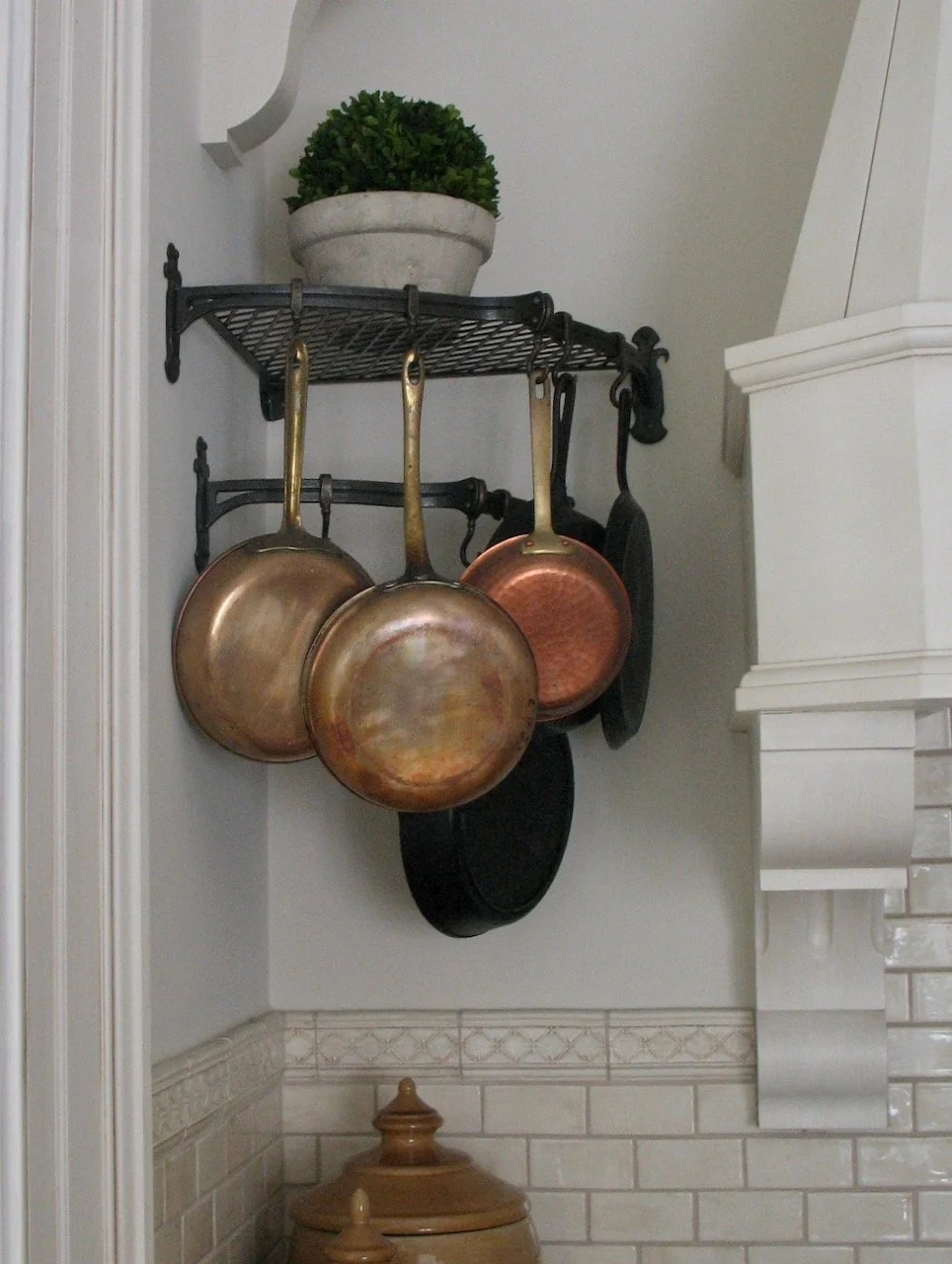 Forged iron custom kitchen pot racks and shelves