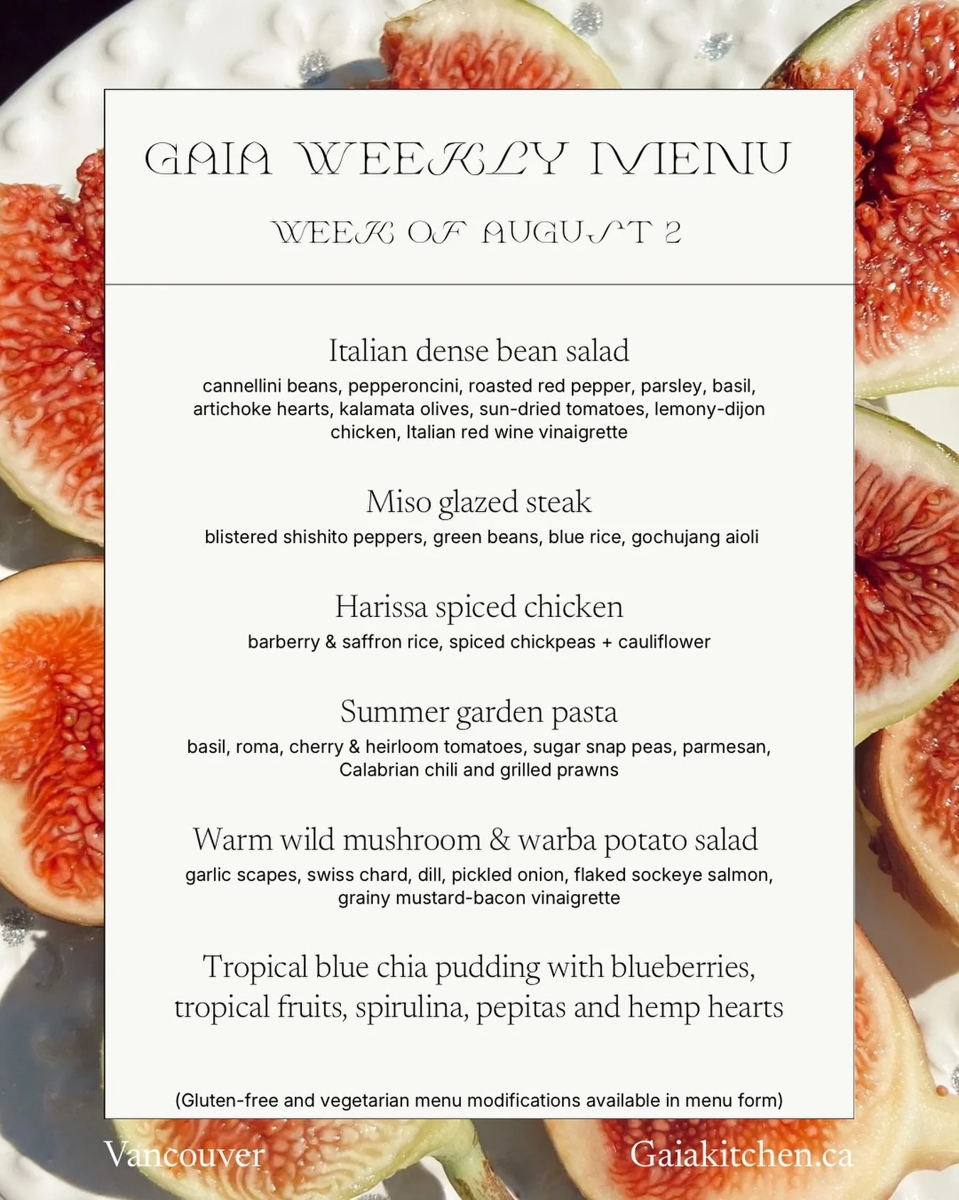 August menu just dropped 😍 
Order by Thursday at midnight for delivery on the week in August 2.

#mealprep #personalchef #privatechef