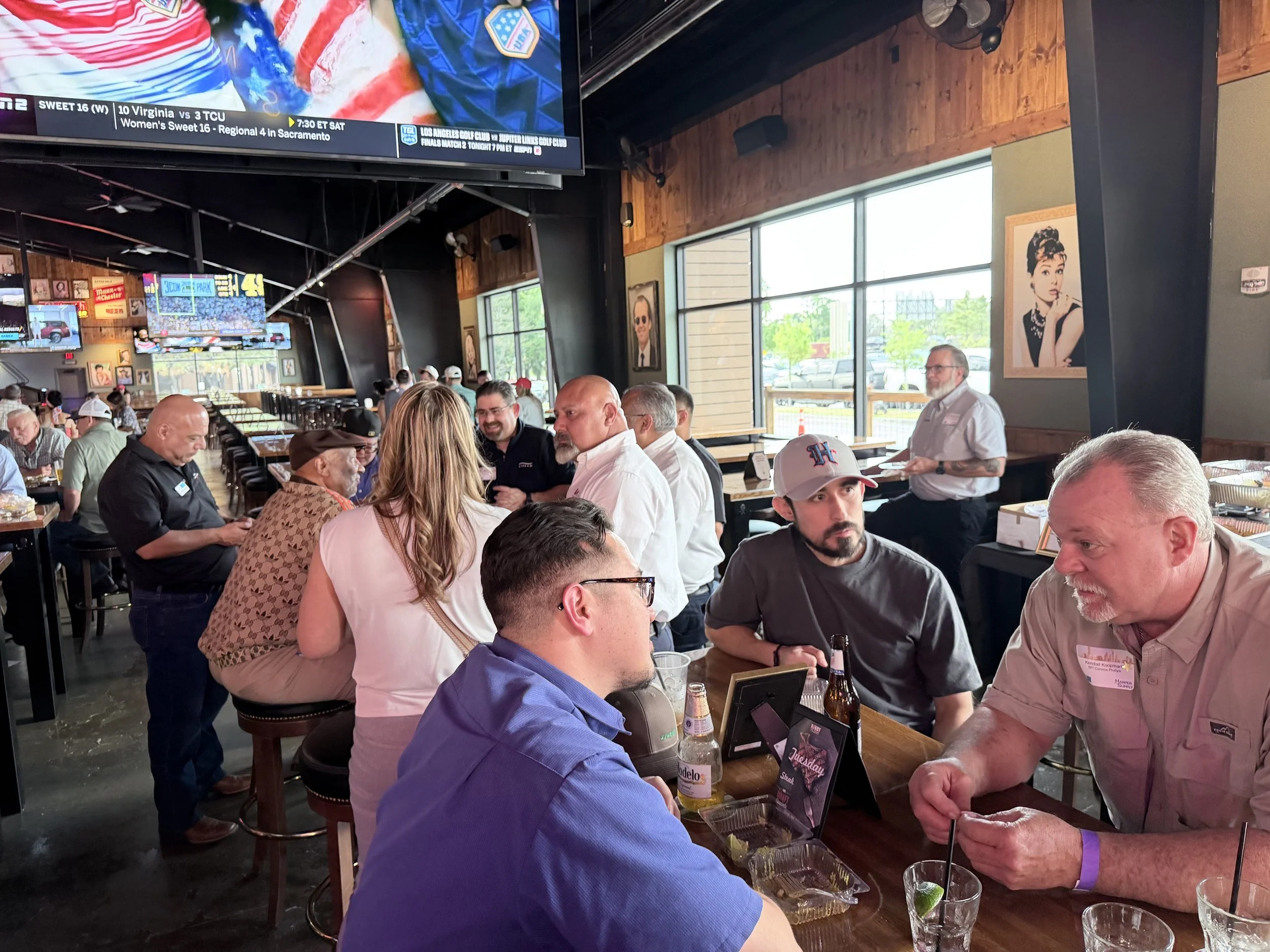 Building Engineers and Industry Partners networking at a BEN HTX event in Houston.