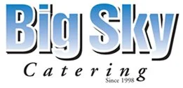 Logo for Big Sky Catering with blue and gray text.