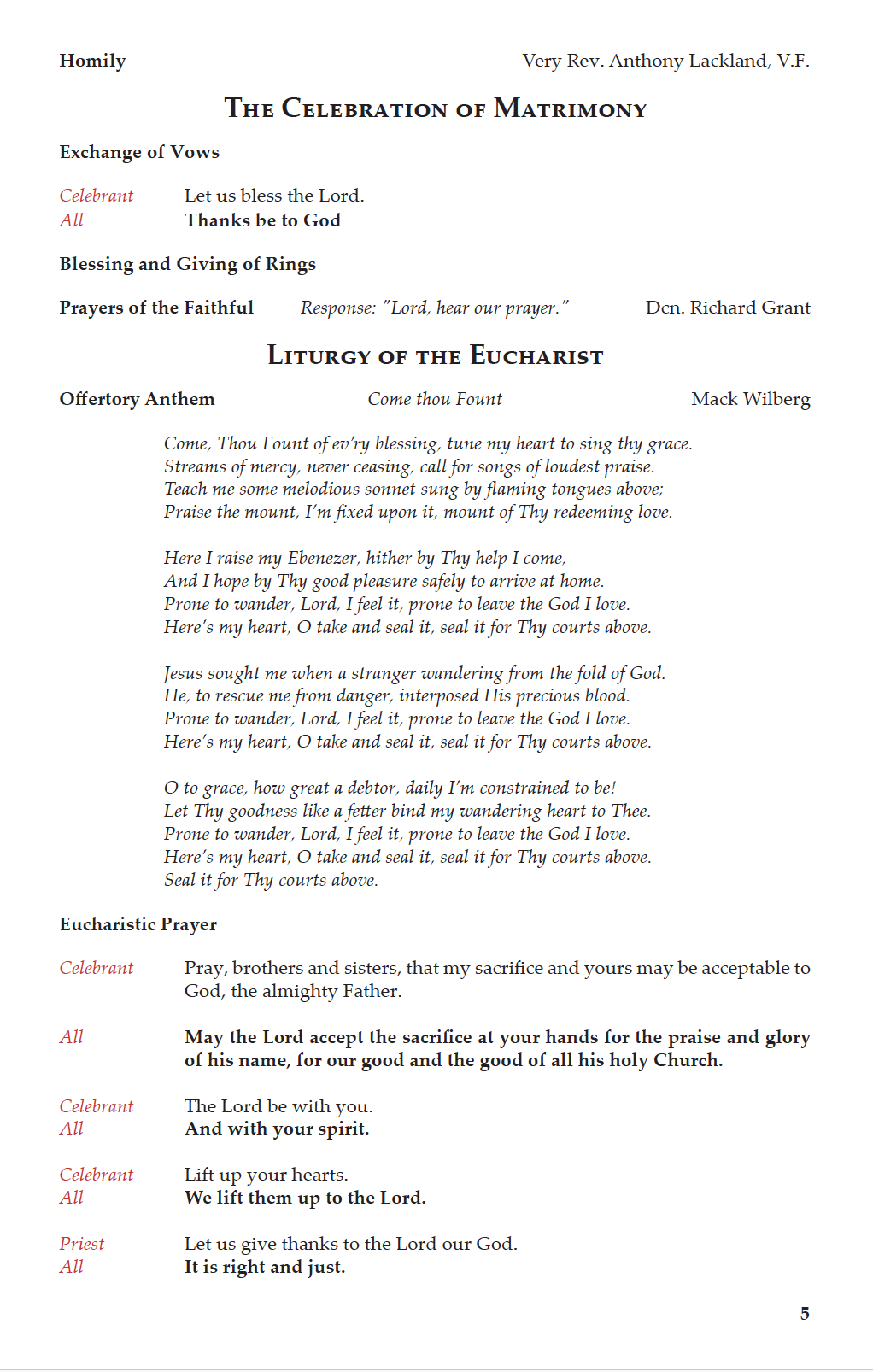 Custom illustrated Catholic wedding program
