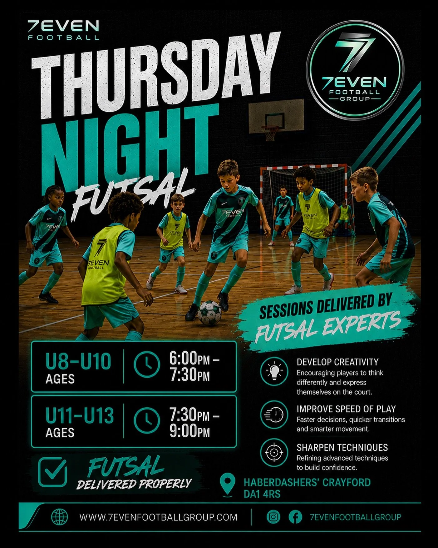 Our first Weekly Programme 🚨

Thursday Night Futsal Sessions are now bookable on the website for the 2026/27 Season ‼️

Futsal sessions will be delivered properly with Futsal Balls, Futsal Rules &amp; by coaches with history delivering Futsal Sessio
