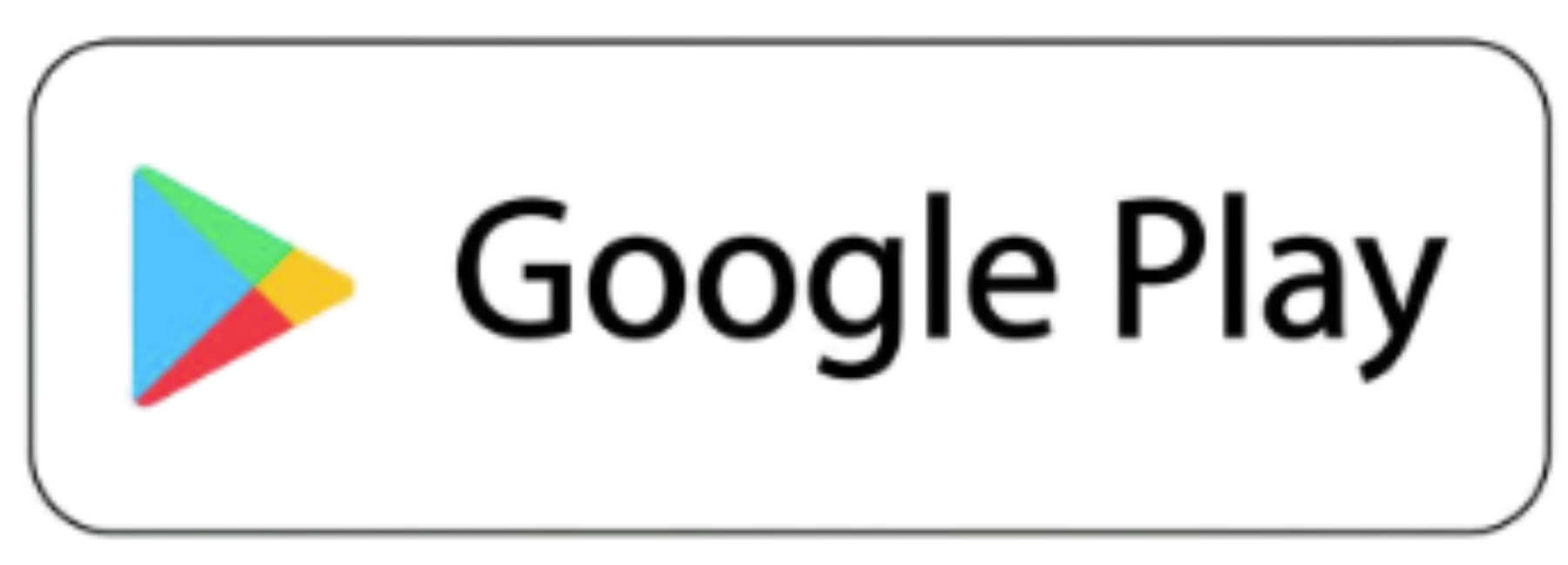 Google Play Store logo with a multicolored triangle icon on a black background.