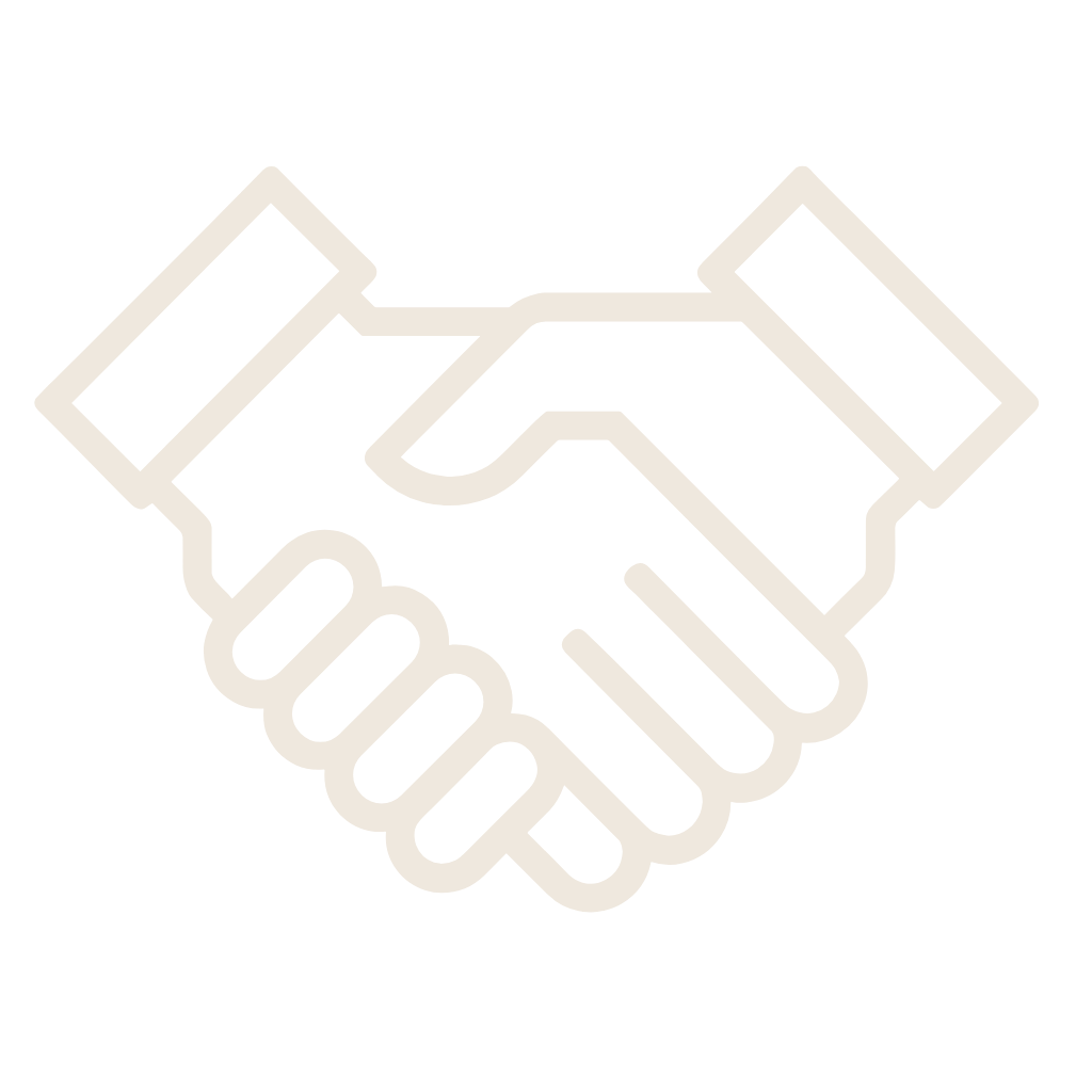 Icon of two hands shaking, symbolizing agreement or partnership.