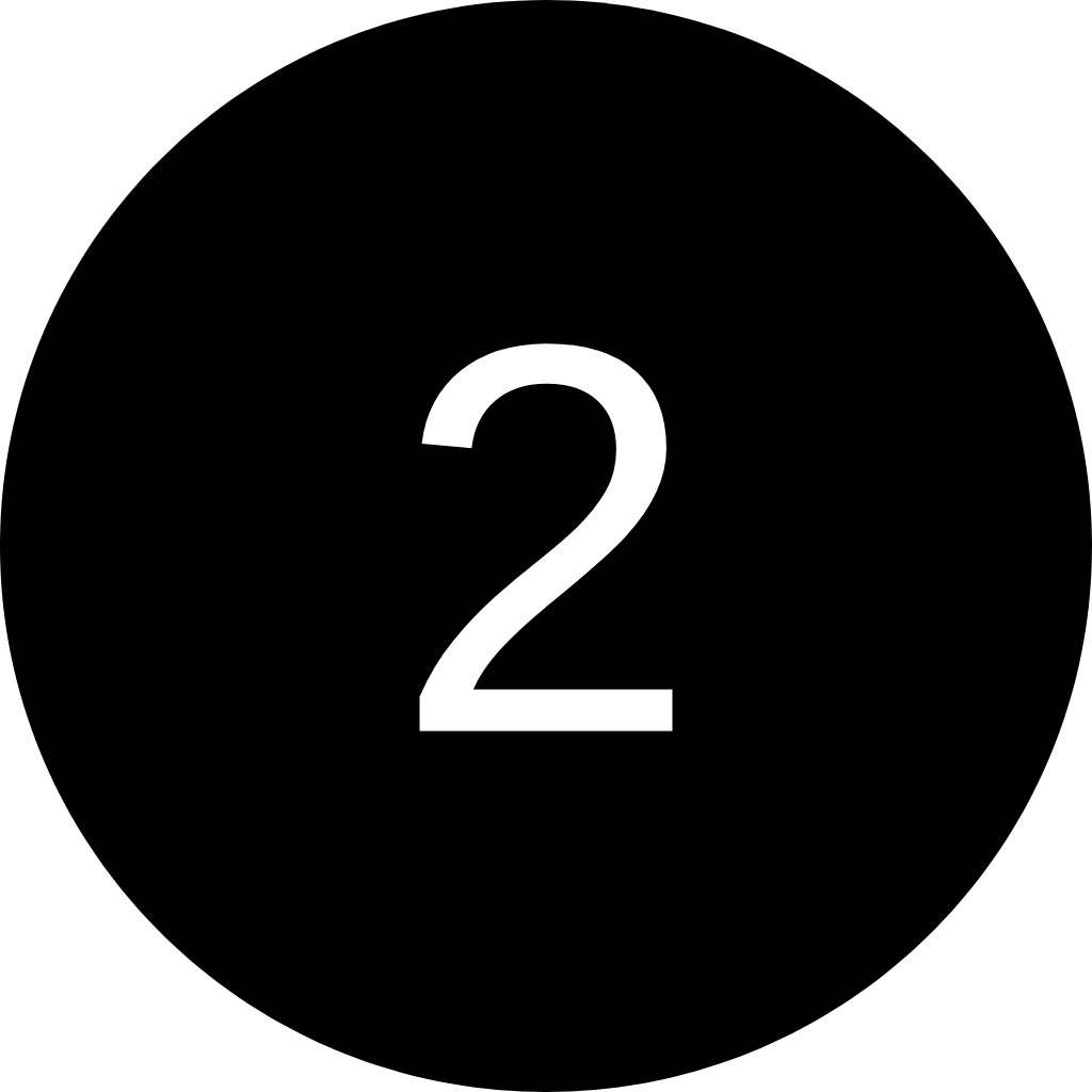 Black background with a white number two in the center.