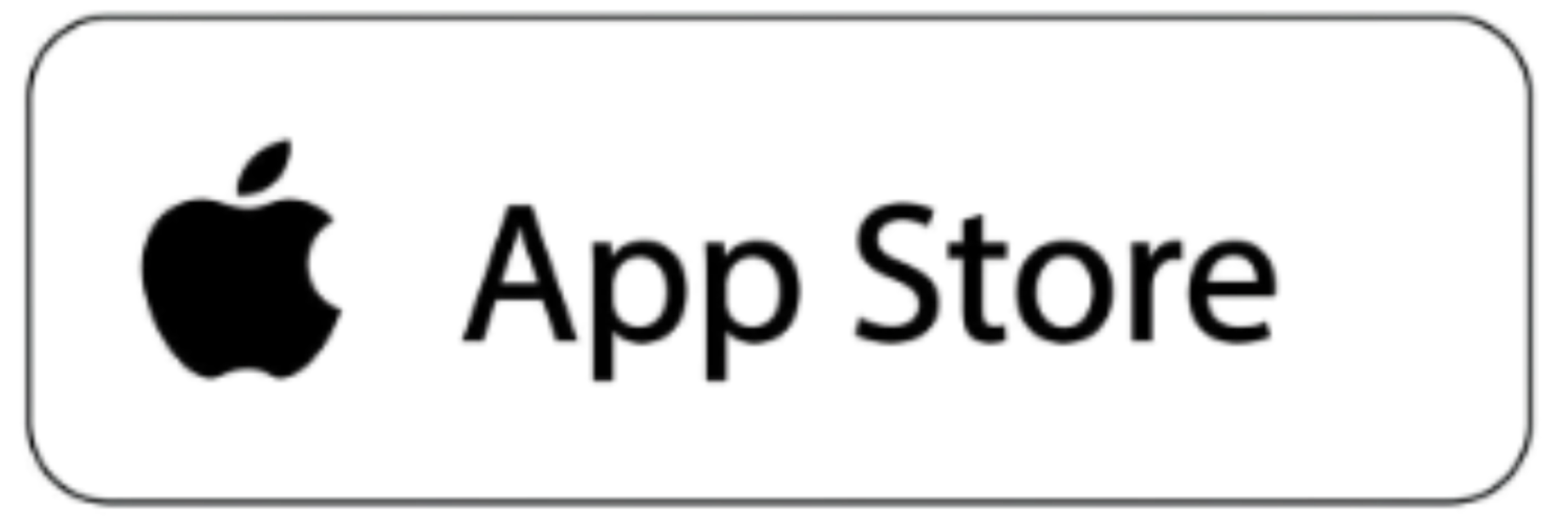 Black app store badge with a grey Apple logo and 'App Store' text.