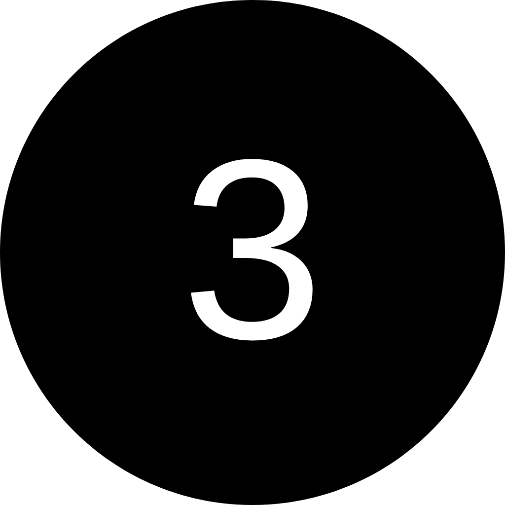 Black background with a large white number 3 in the center.