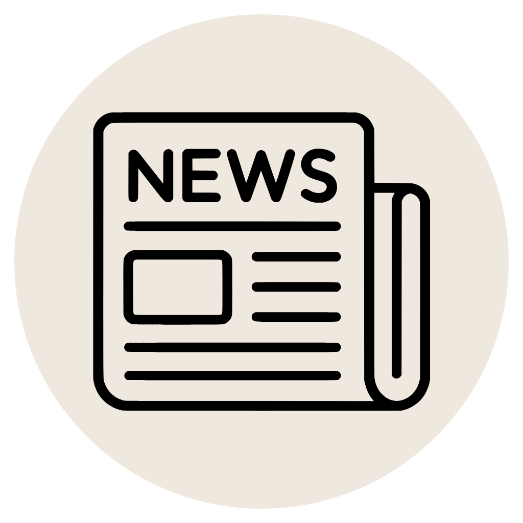 Icon of a newspaper with the word 'NEWS' on the front page.