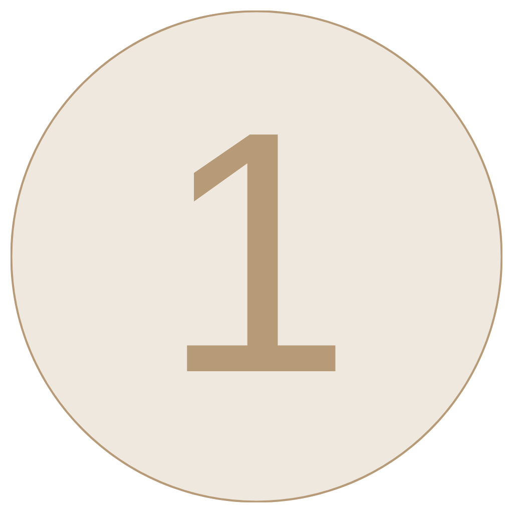Number one inside a circle, indicating the first position or step.
