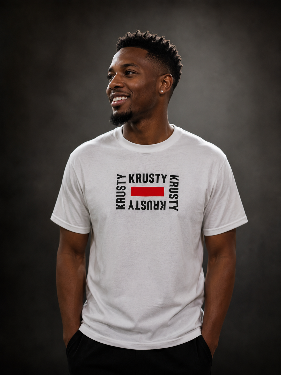Krusty white box logo tee