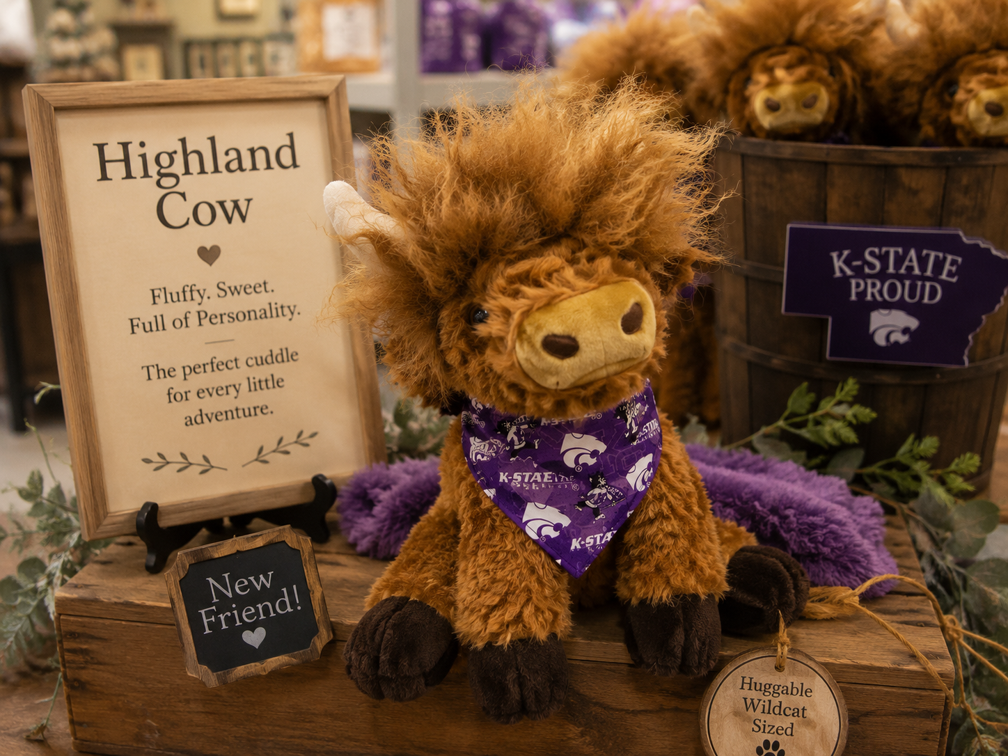K-State Highland Cow 12" Plush