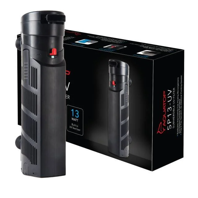 AQUATOP 395 GPH Internal Submersible Filter, Crystal Clear Water, Adjustable Flow Rate SP13-UV