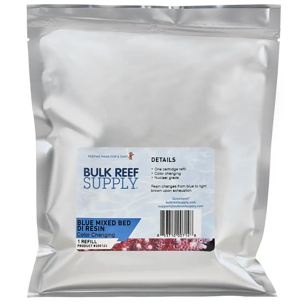 Bulk Reef Supply (BRS) Color-Changing Blue Mixed Bed DI