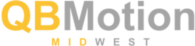 QBMOTION MIDWEST logo with yellow and gray text on a black background.