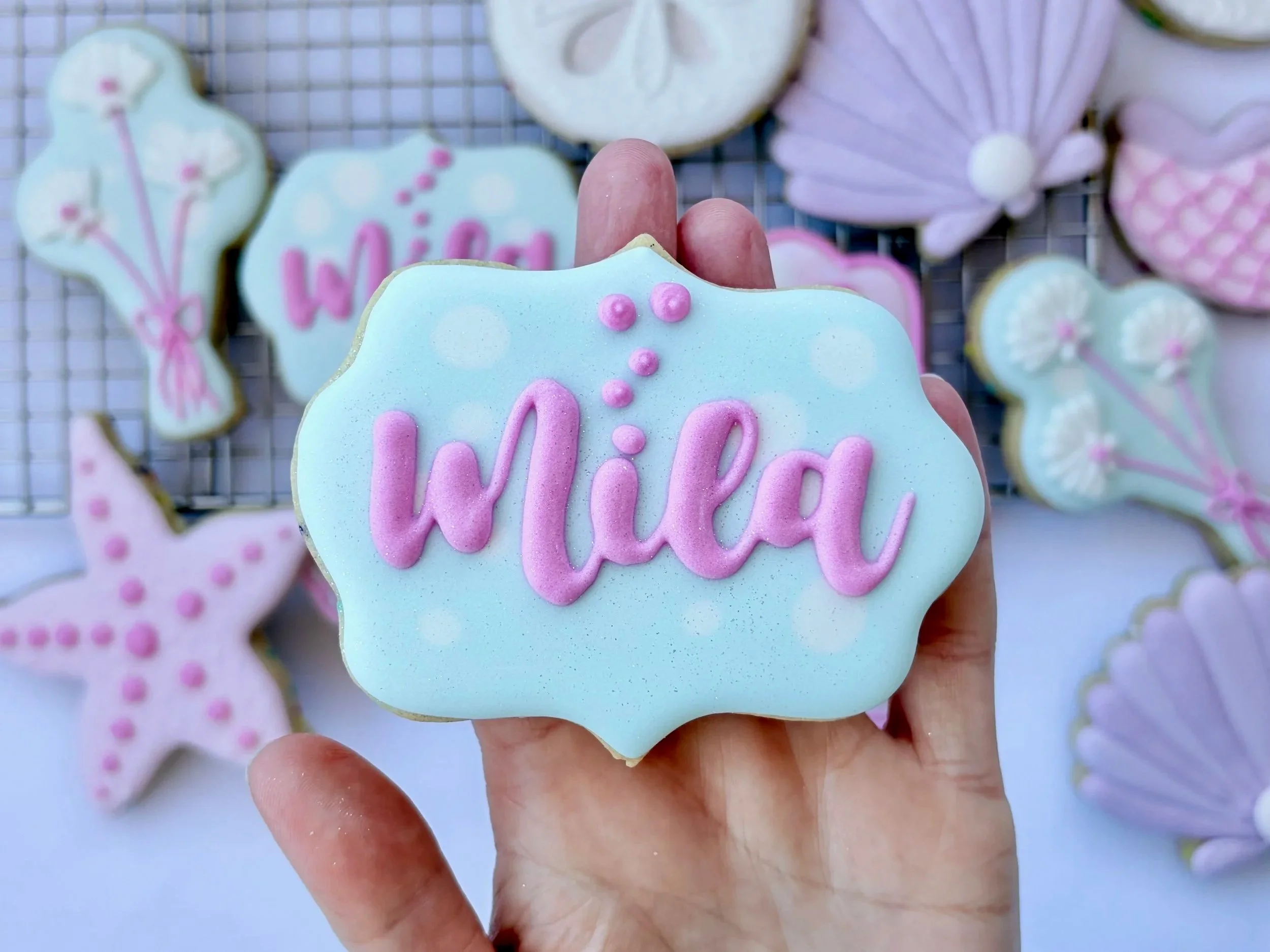 Personalised cookies, mermaid theme, under the sea theme