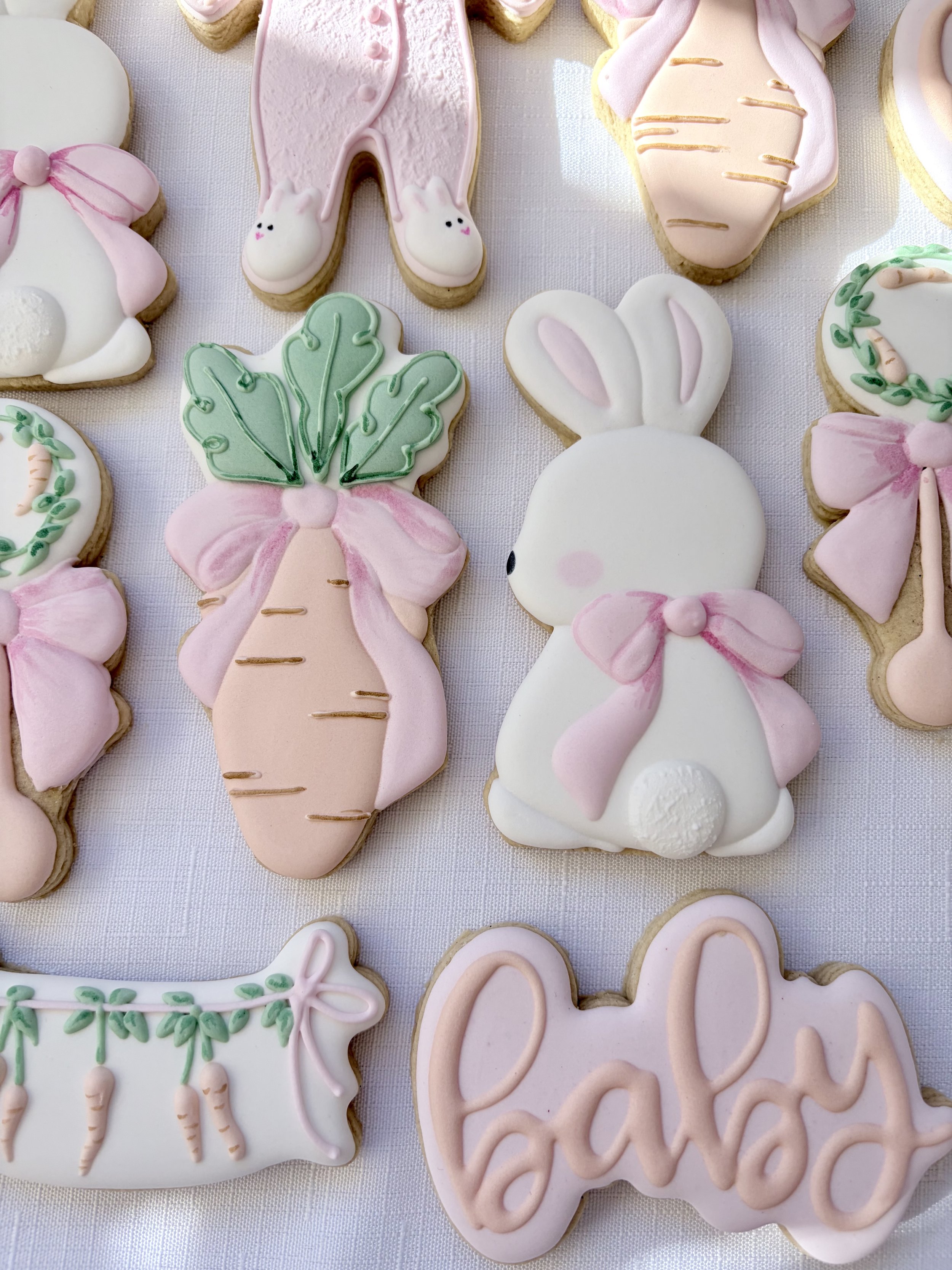 Easter bunny baby shower cookies, Easter cookies, pastel cookies