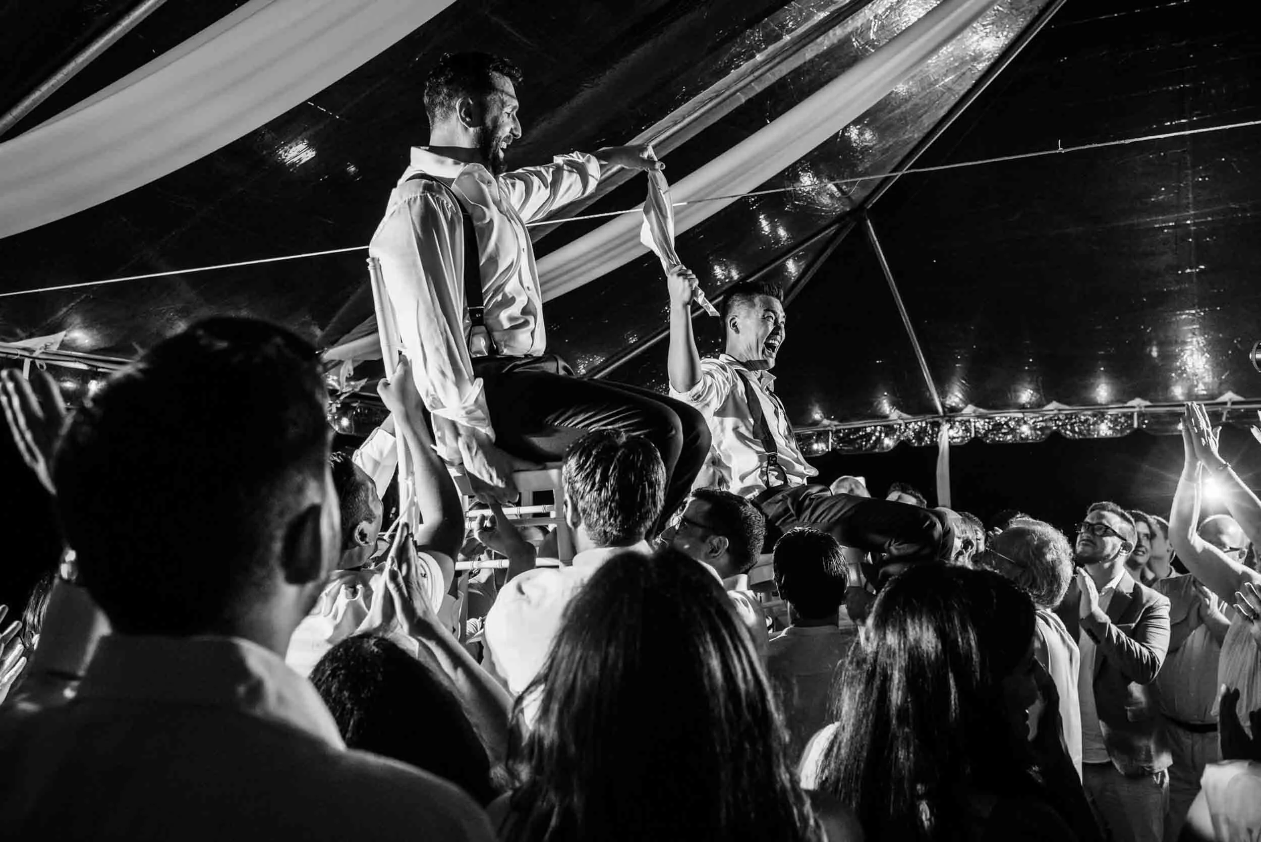 Grooms during the reception of their Jewish Asian wedding at the Hyatt Ziva in LGBTQ friendly Puerto Vallarta