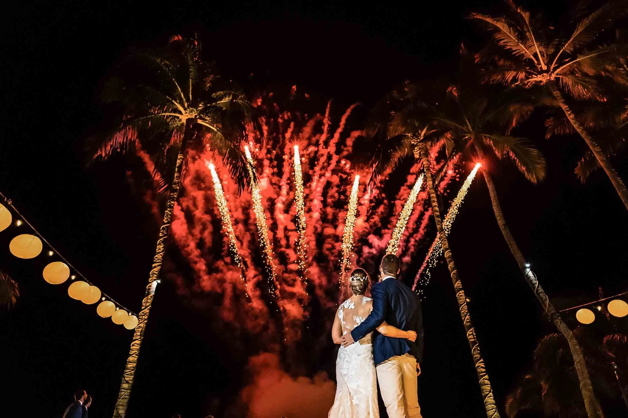 Wedding fireworks in Puerto Vallarta 