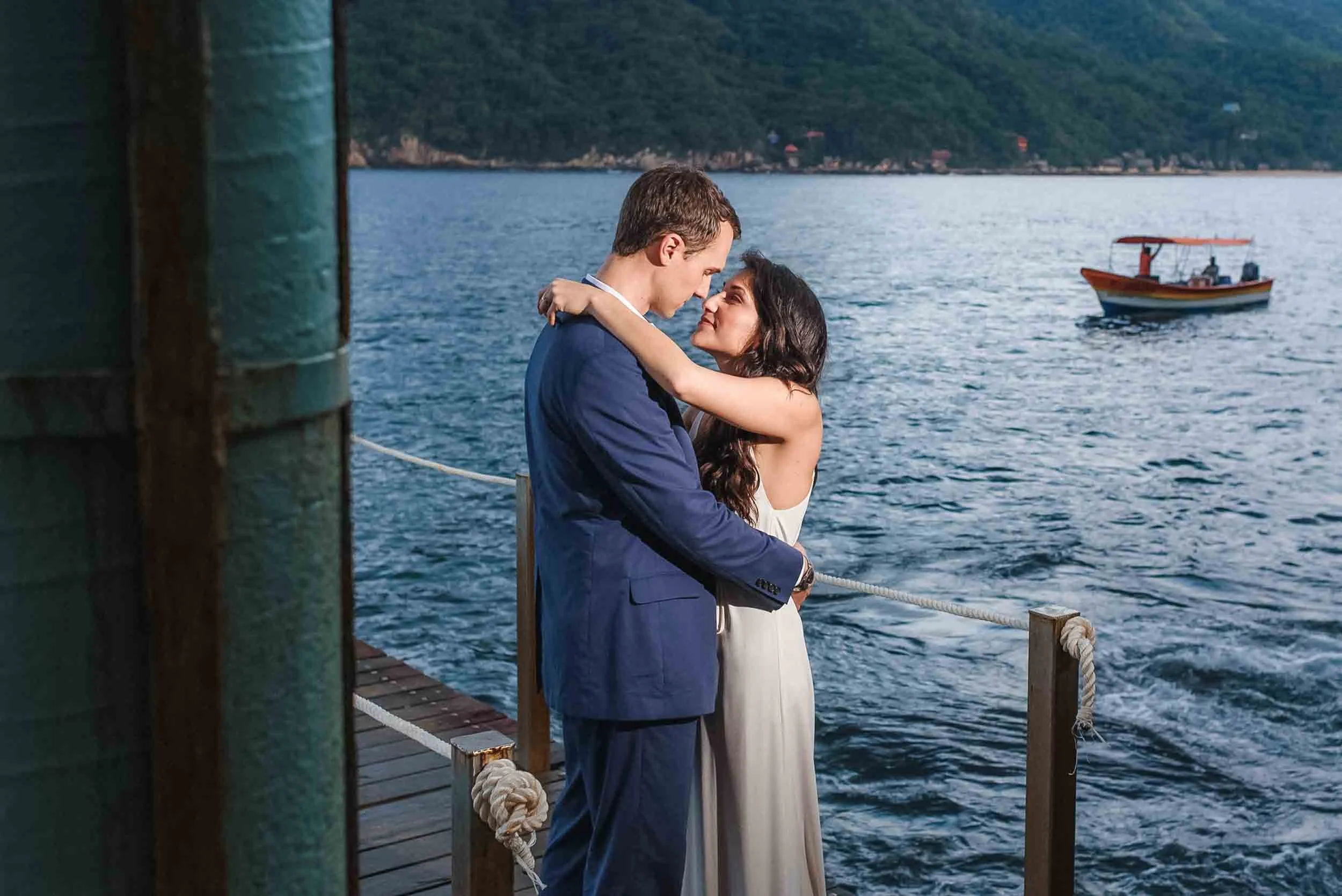Beach elopement portrait in Puerto Vallarta