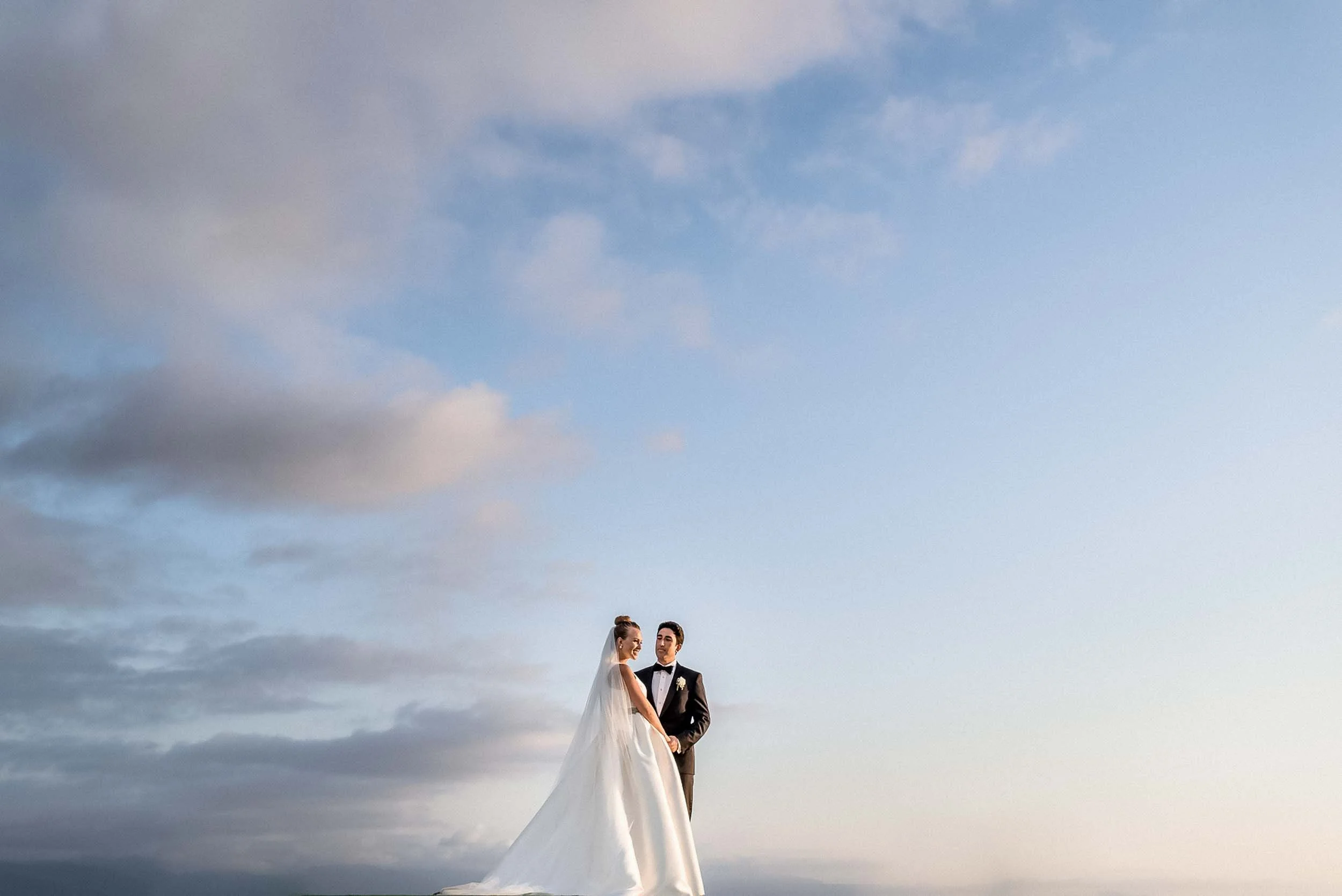 Elegant bride and groom portrait at the Marriott Puerto Vallarta