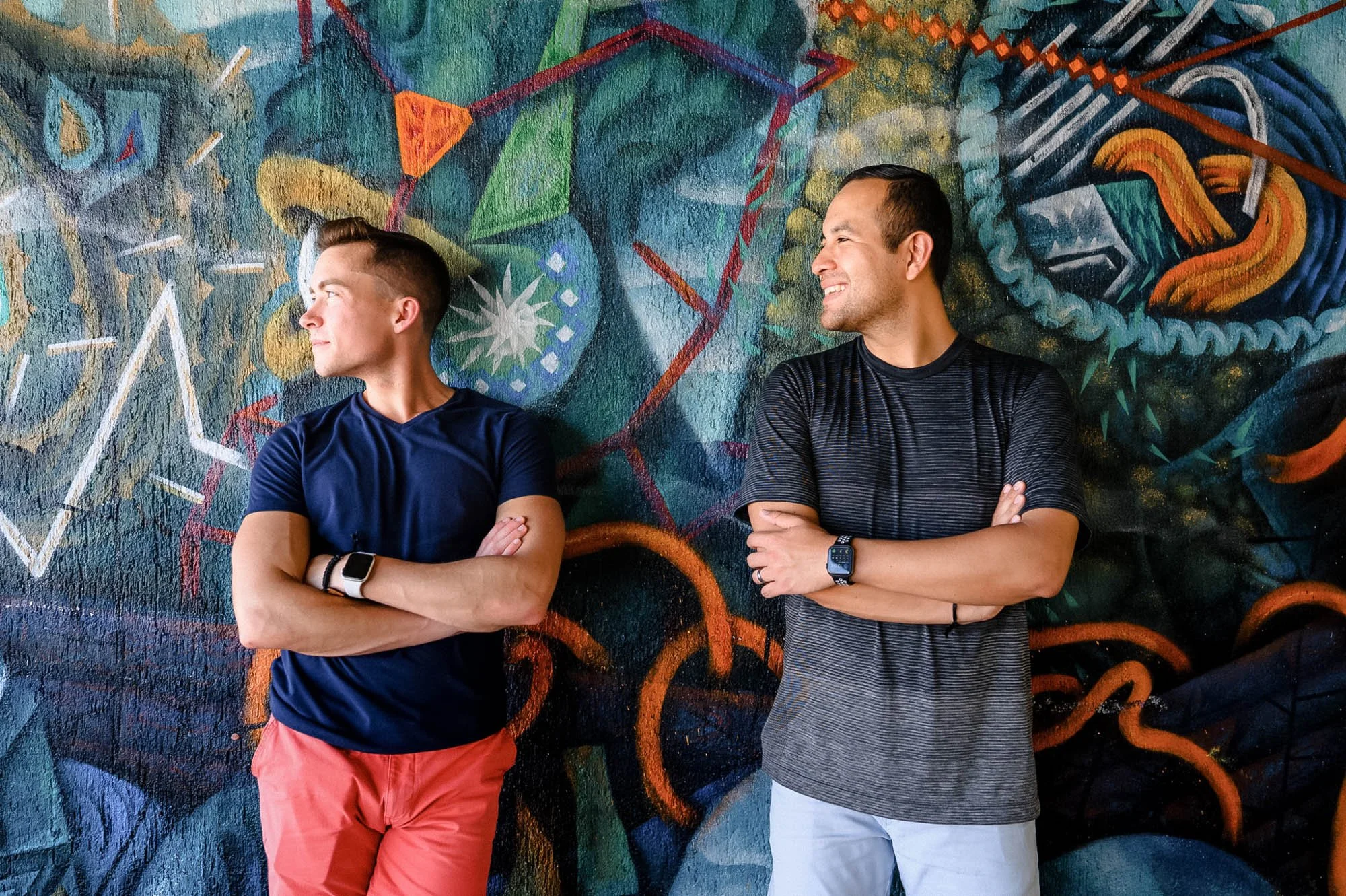 Mural in downtown Puerto Vallarta engagement shoot