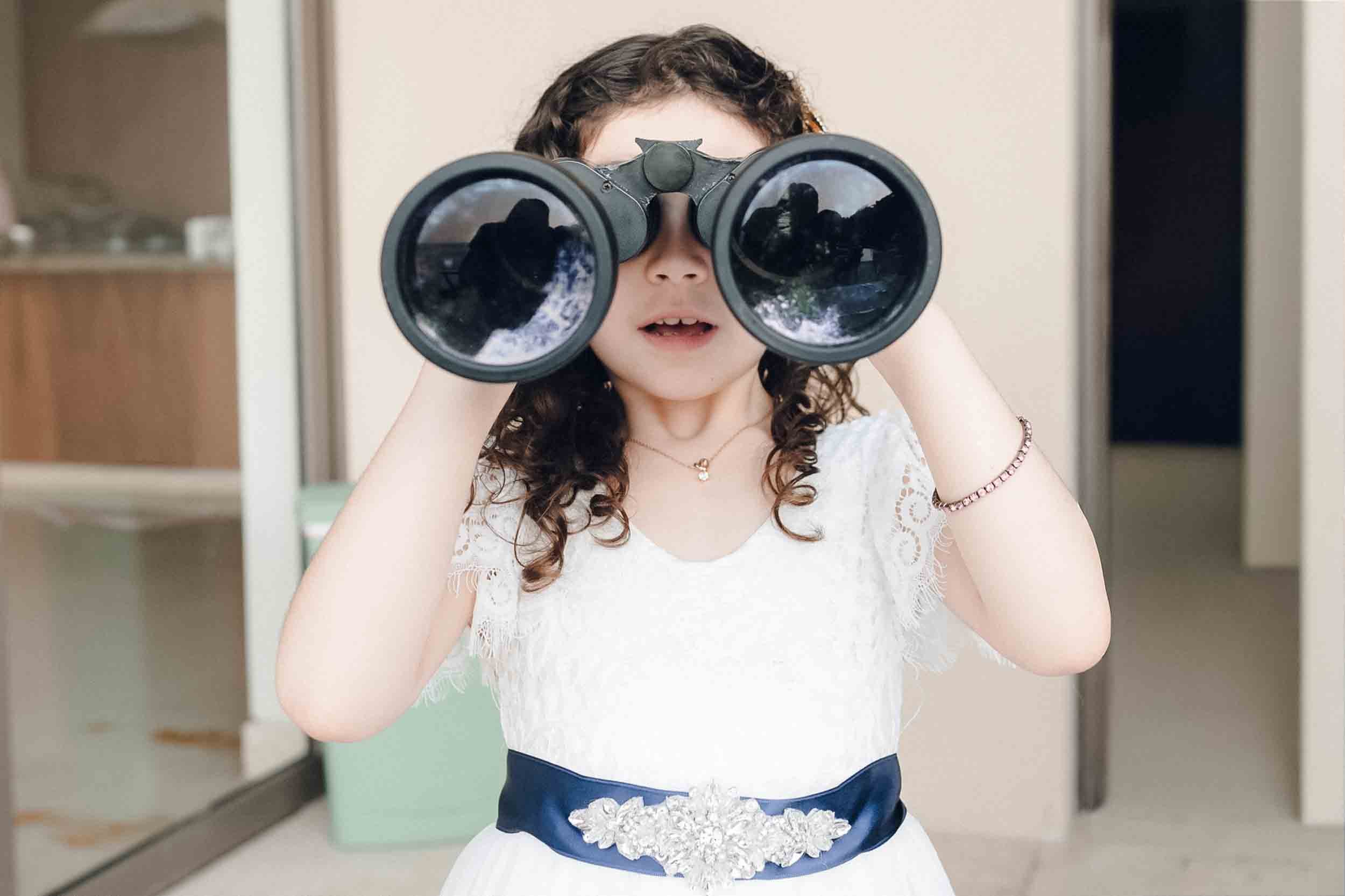 Flower girl at private villa destination wedding Vallarta