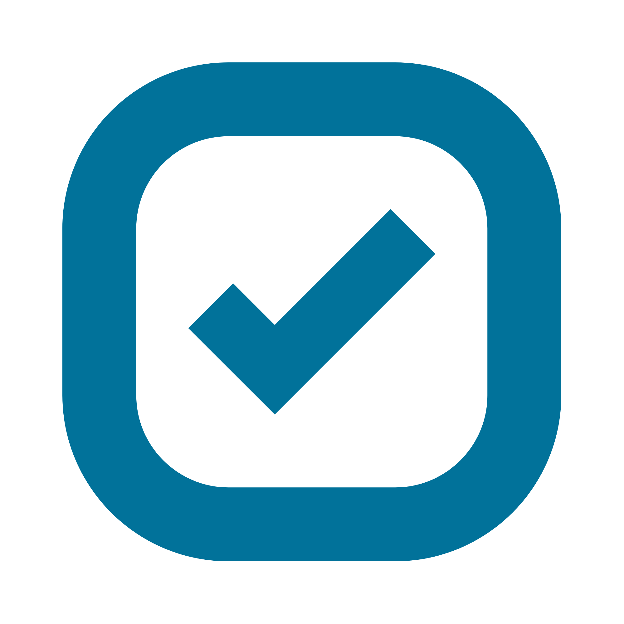 A black and gray logo featuring a large, curved arrow shape surrounding a check mark.