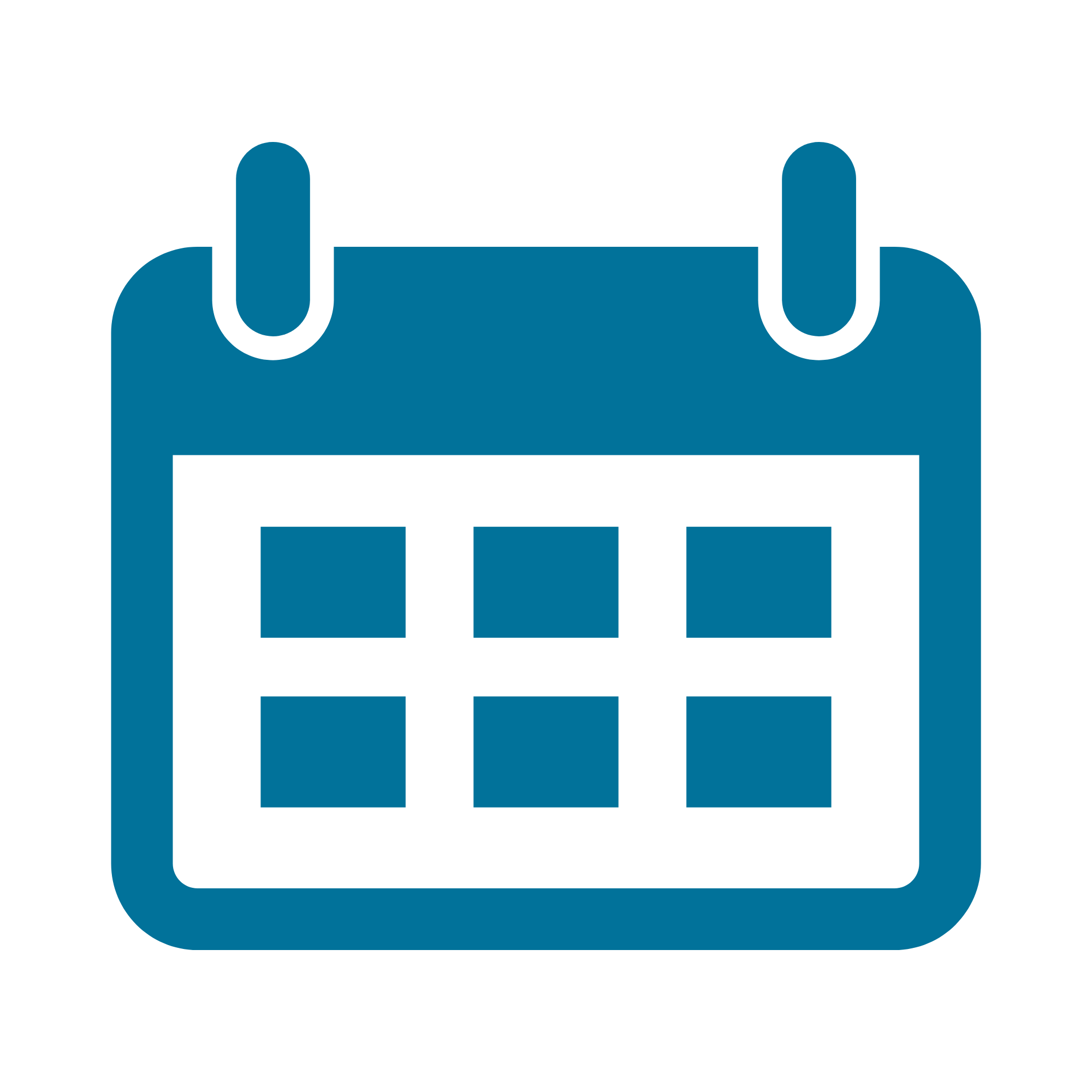 Digital icon of a computer chip or microchip with a circuit pattern in blue and black.