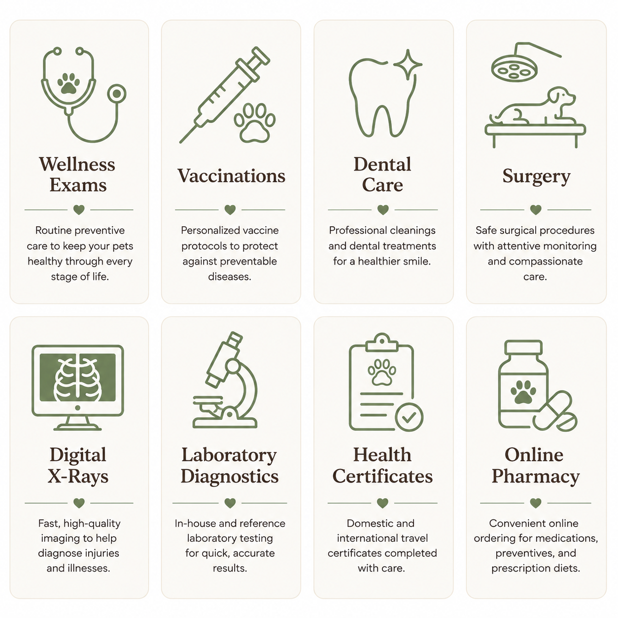 Services at J &M Veterinary Sevices