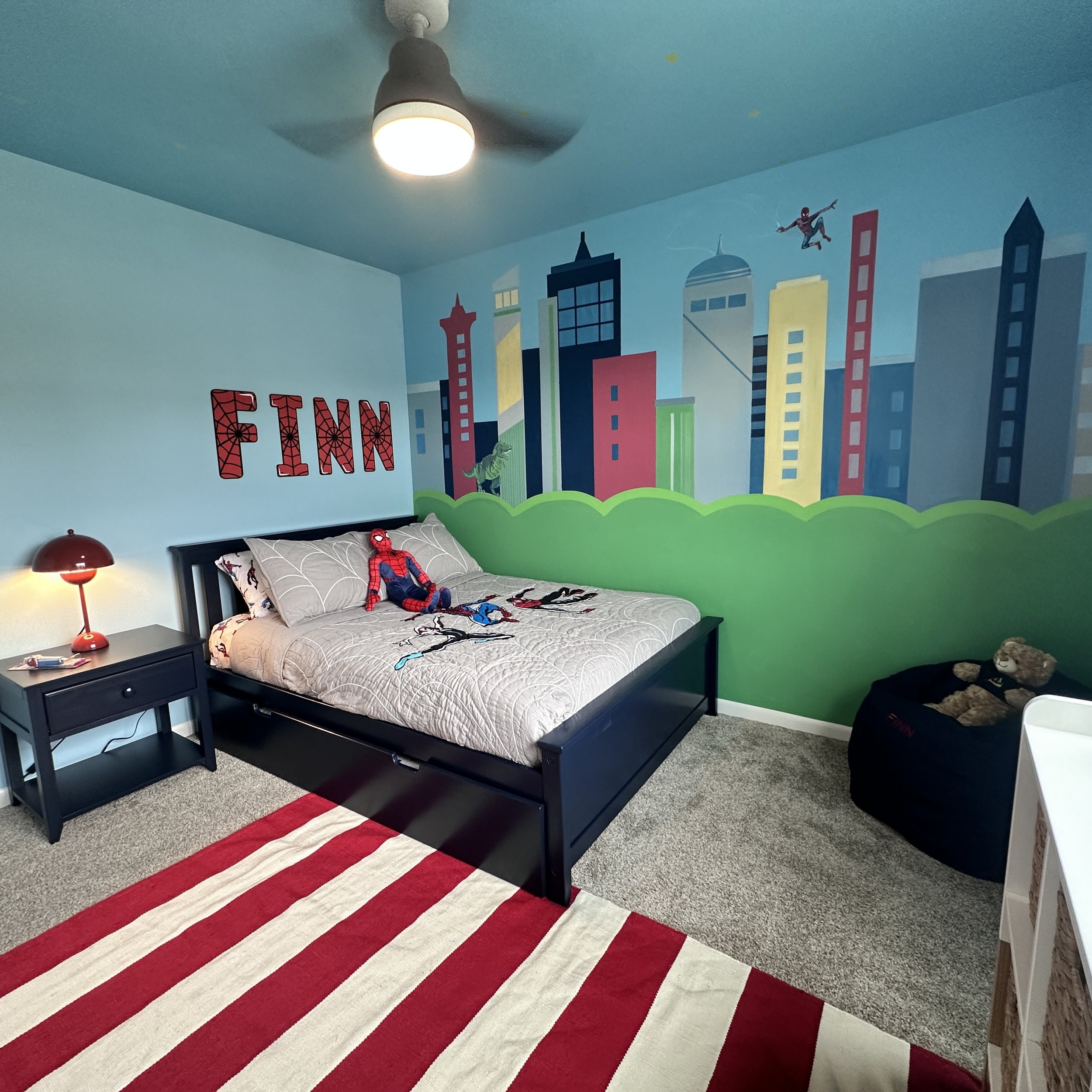 Skyline Mural in Kids bedroom
