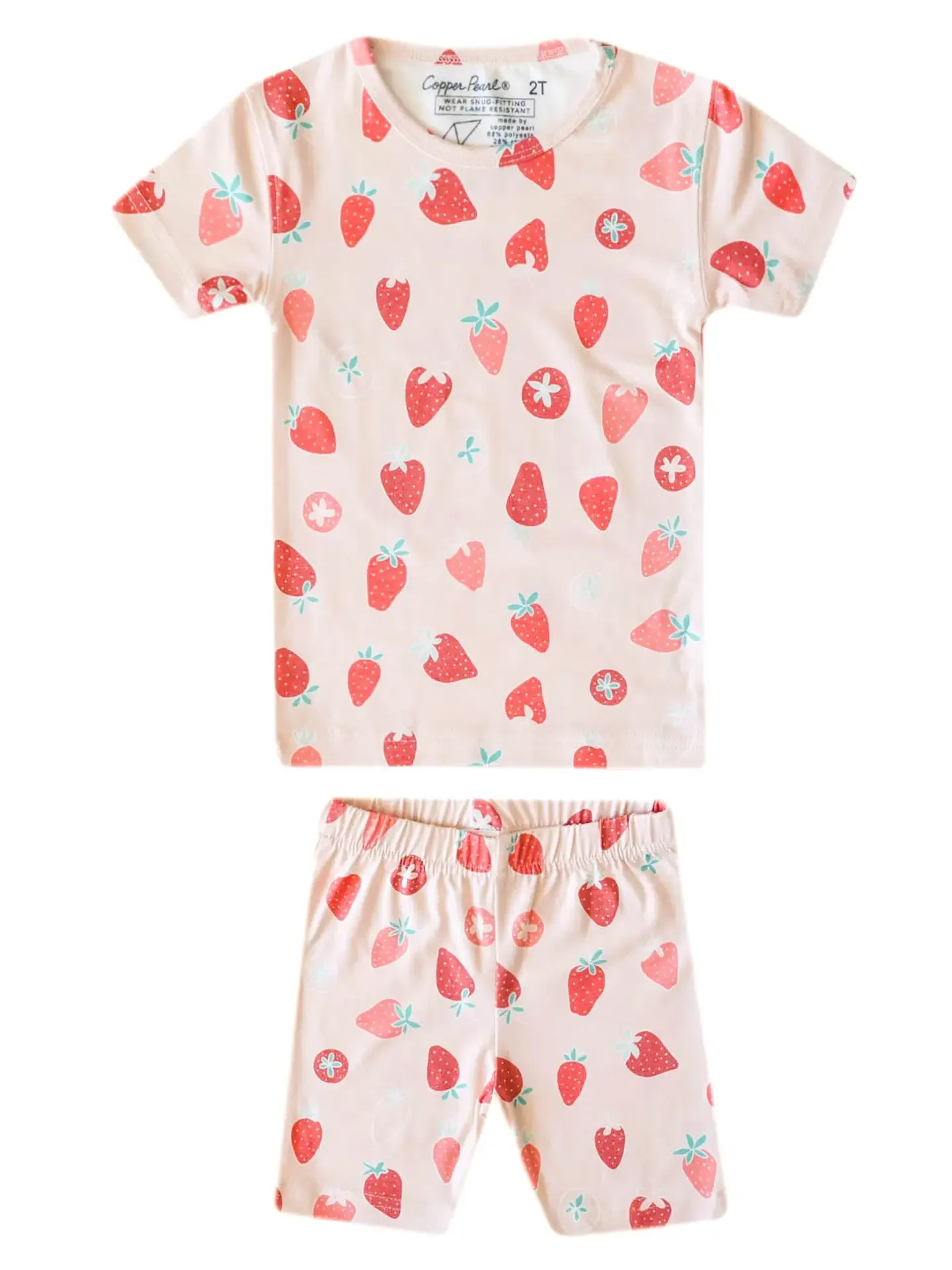 2pc Short Sleeve Pajama Set - Strawberry