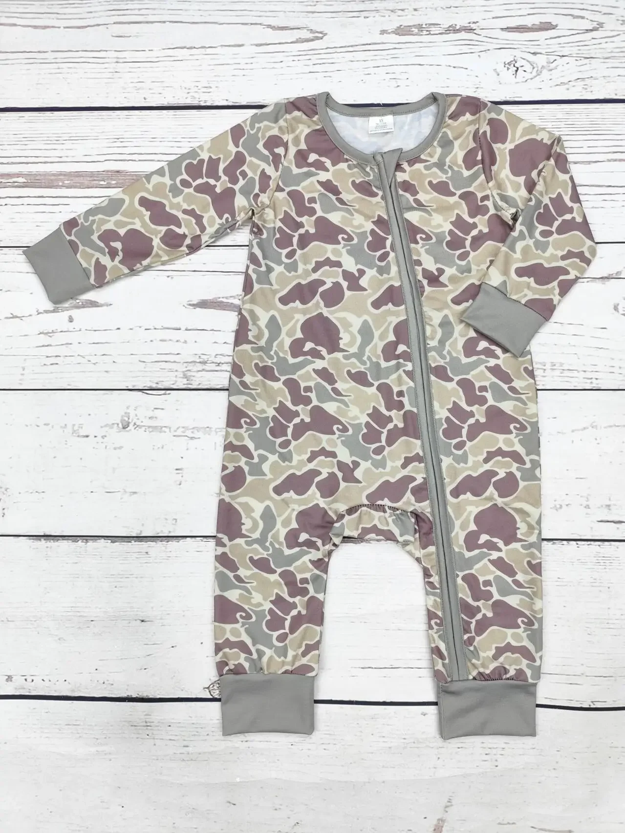 Baby Camouflage Print Zip Sleeper