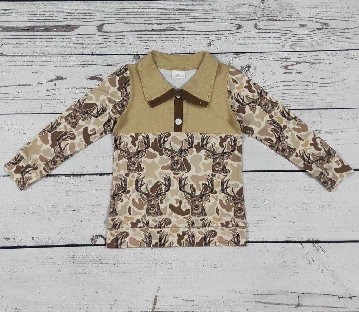 kids boys camouflage deer printed pullover (Copy)