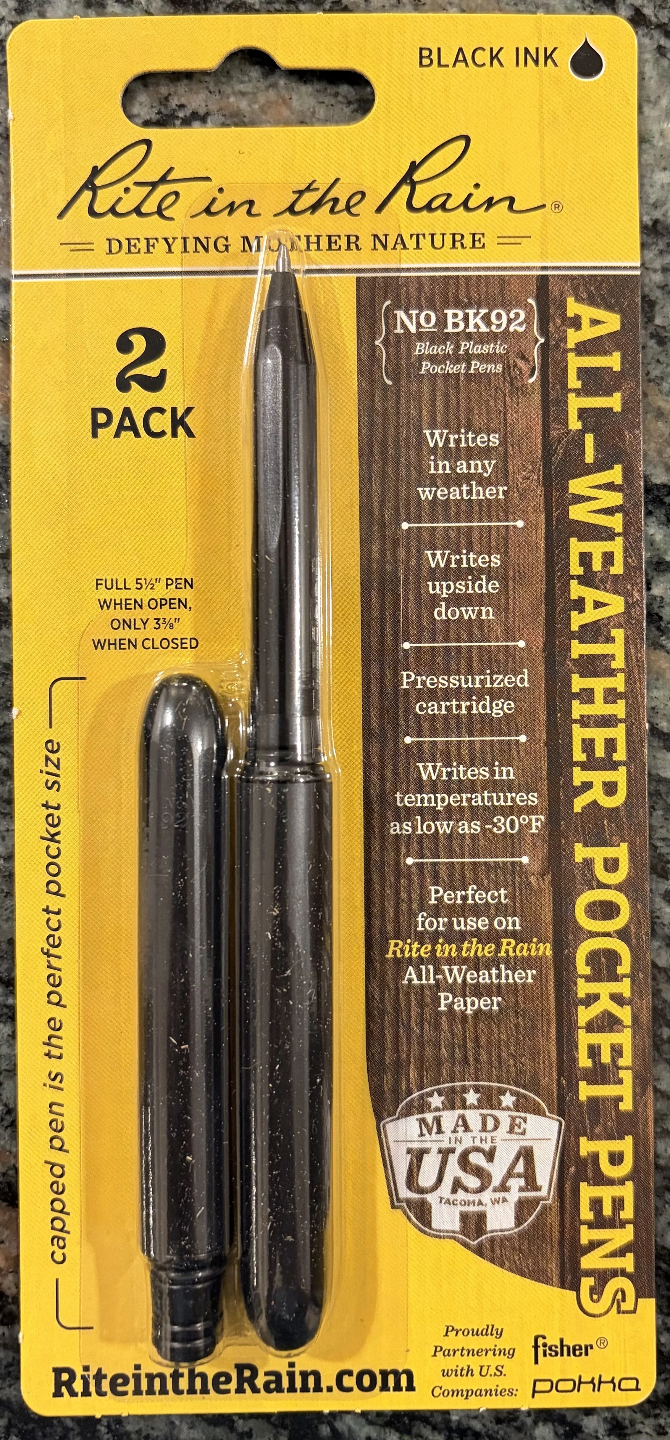 Rite in the Rain All Weather Pocket Pen 2-Pack
