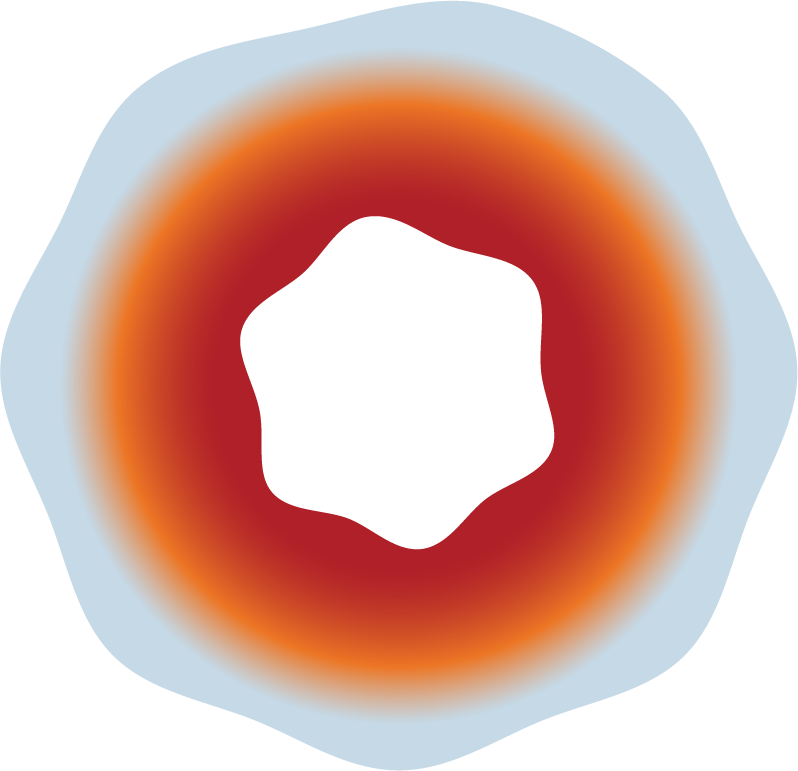 Red and orange gradient circle, Slow Burn Pilates brand graphic