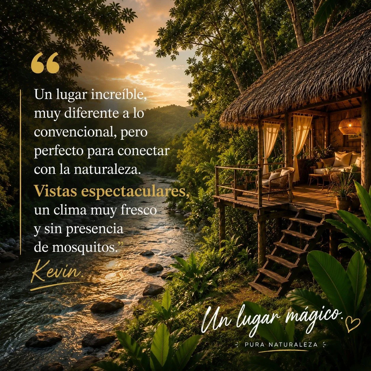 Muchas gracias, Kevin, por tu visita a Refugio del R&iacute;o y por haber venido con tu novia a disfrutar de este hermoso rinc&oacute;n de naturaleza. 🌿🤍

Fue un verdadero placer recibirlos y compartir con ustedes este lugar especial, entre el r&ia