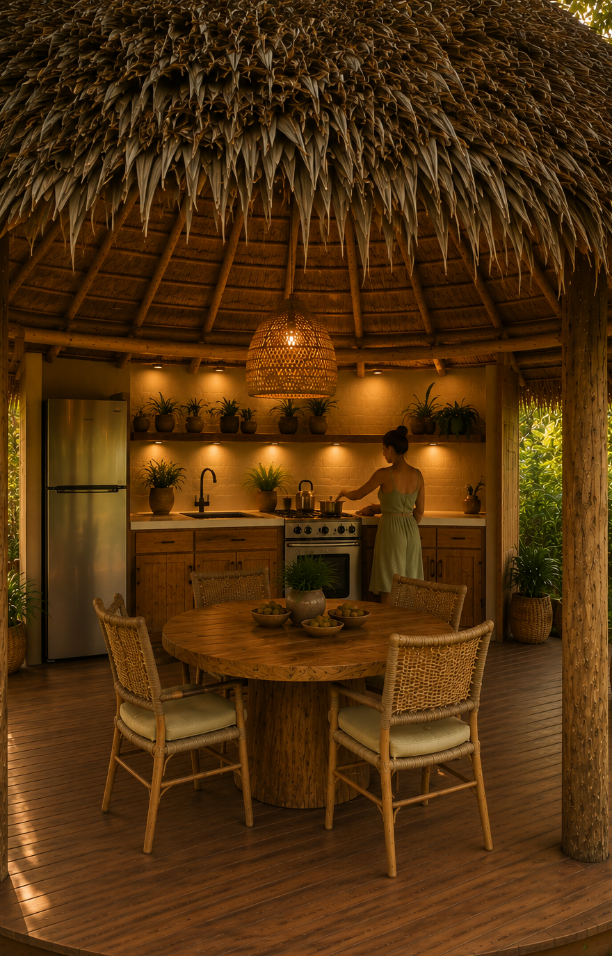 Cocina exterior totalmente equipada en Refugio del Río, Santa Fe, Veraguas, Panamá
