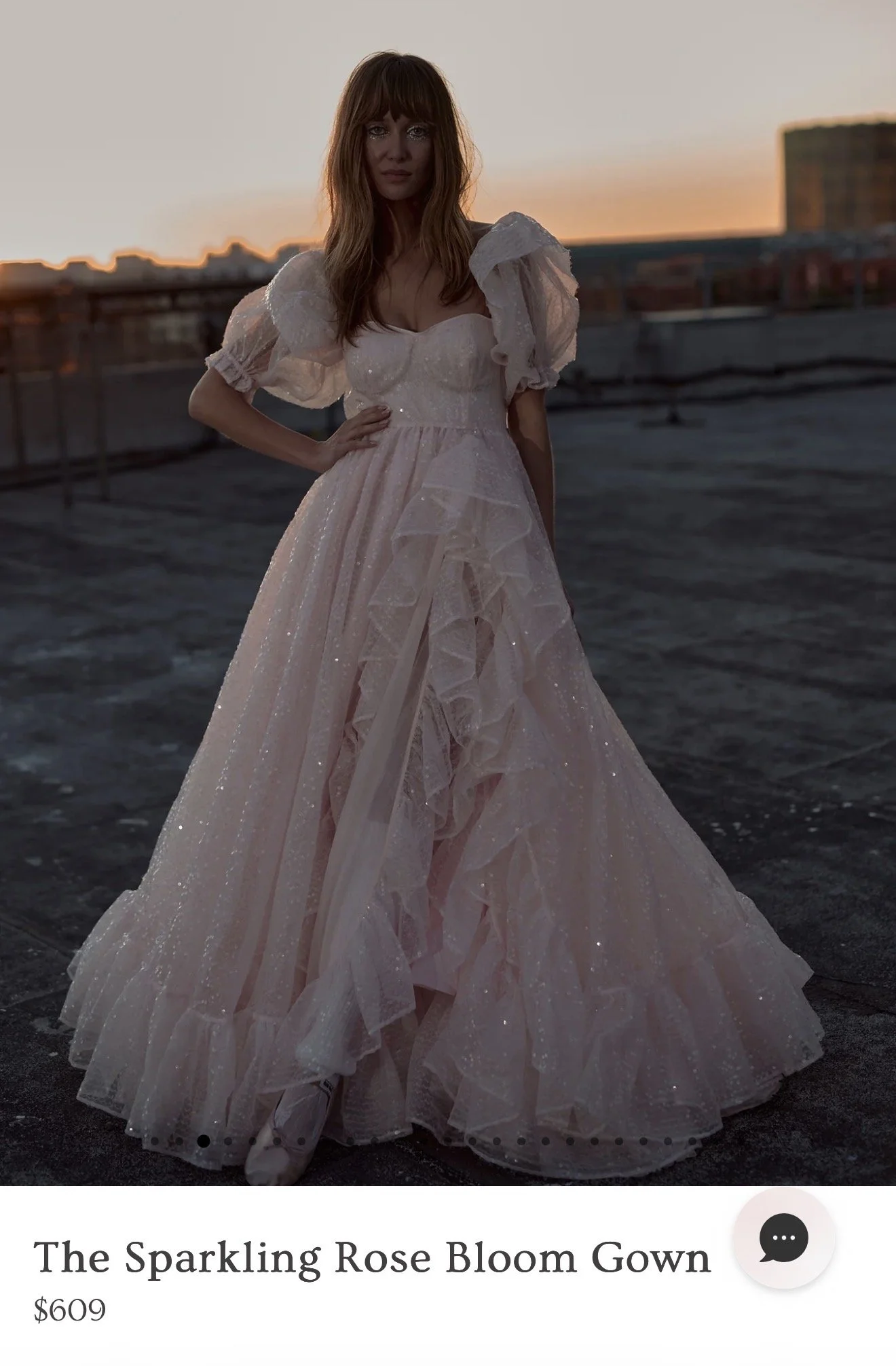 Sparkling Rose Gown, Sizes: L, $150