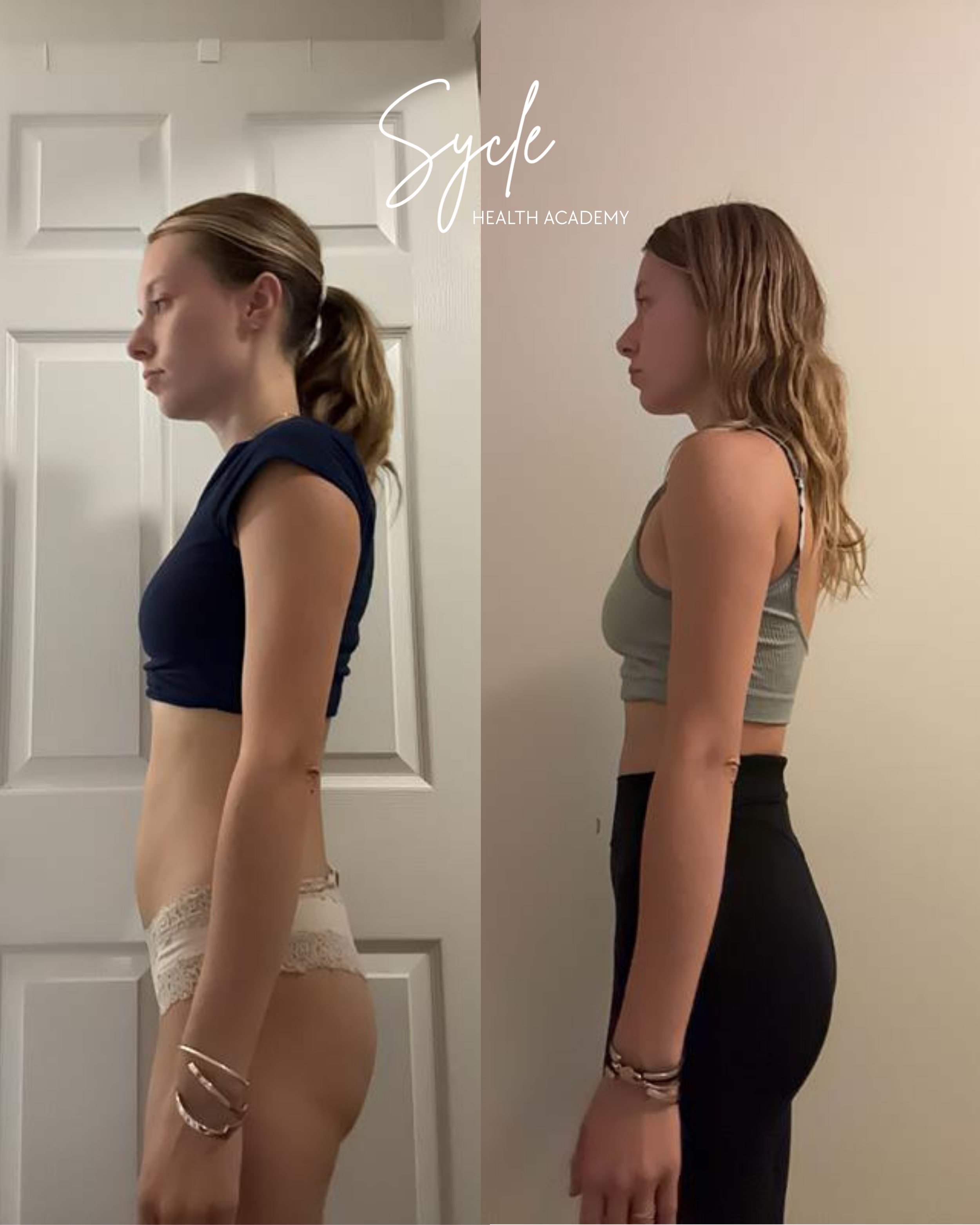 Mariah, 21, building strength and shape, without gaining fat, eating double the calories she was when she first joined us.
